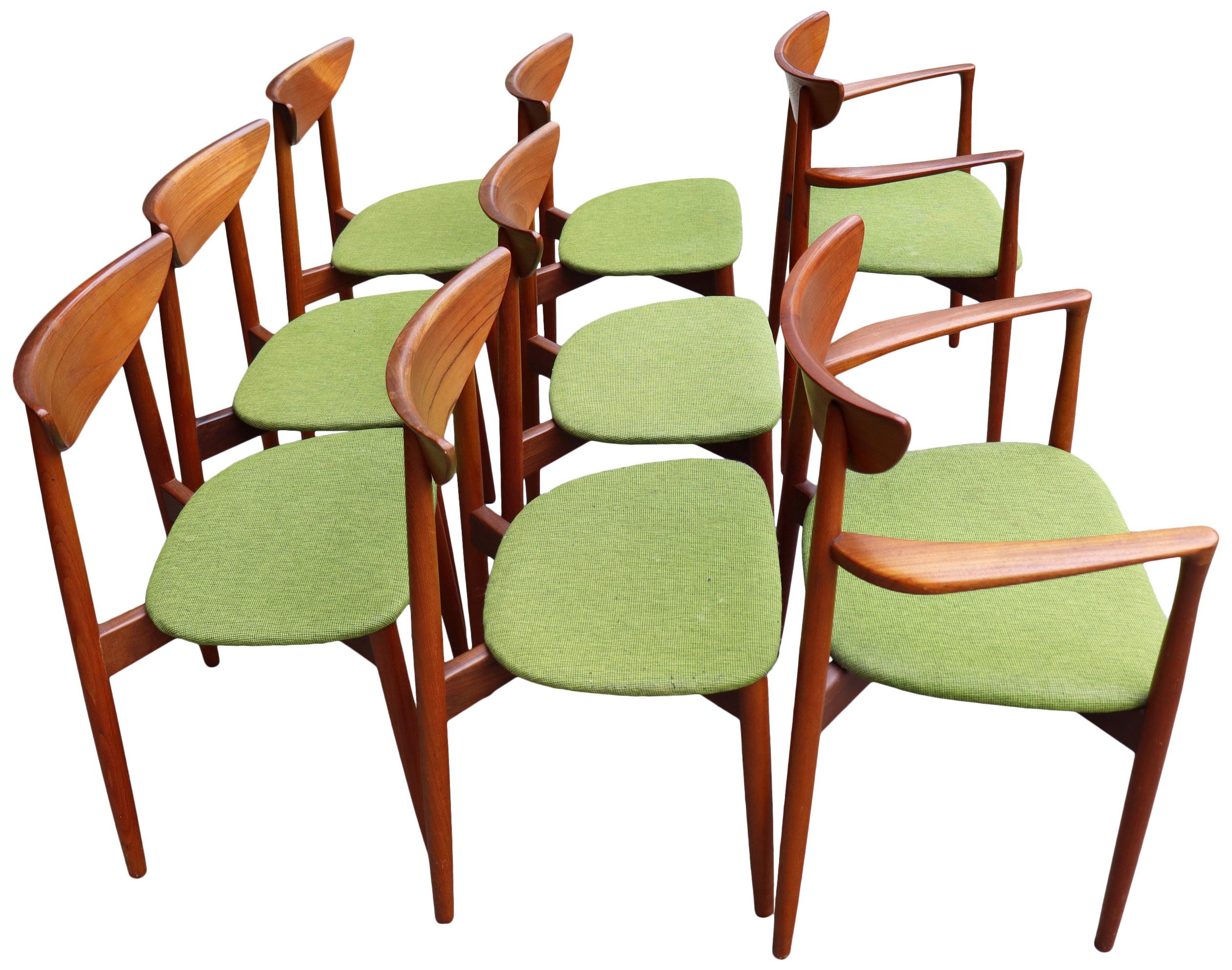 Eight Midcentury Teak Dining Chairs by Harry Ostergaard 3