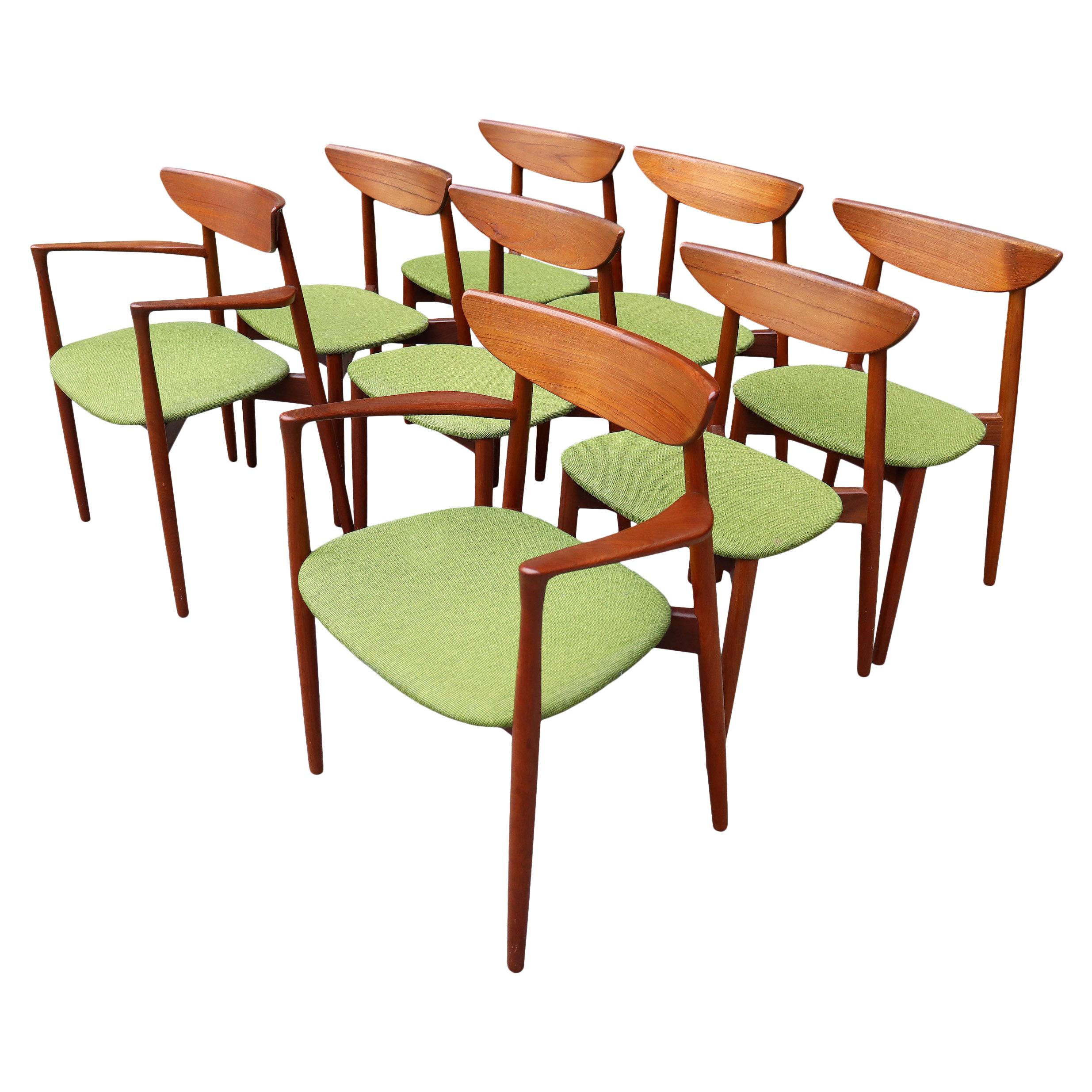 Eight Midcentury Teak Dining Chairs by Harry Ostergaard