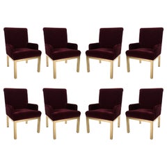 Set of Eight Design Institute of America Brass Dinning Chairs Set of Eight Design Institute of America Brass Dinning Chairs