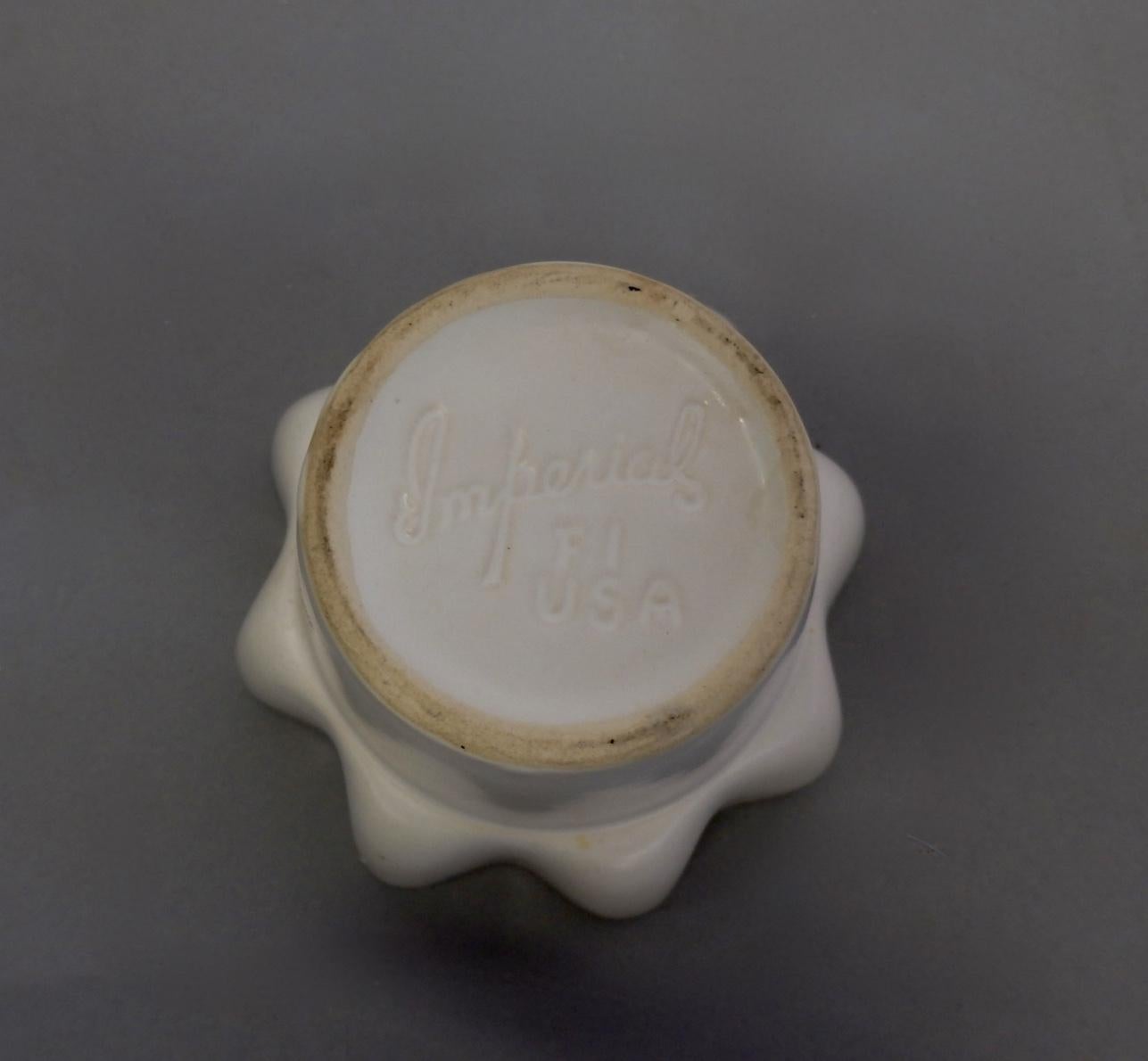 Eight Miniature Matte White Imperial Planter Pots 4