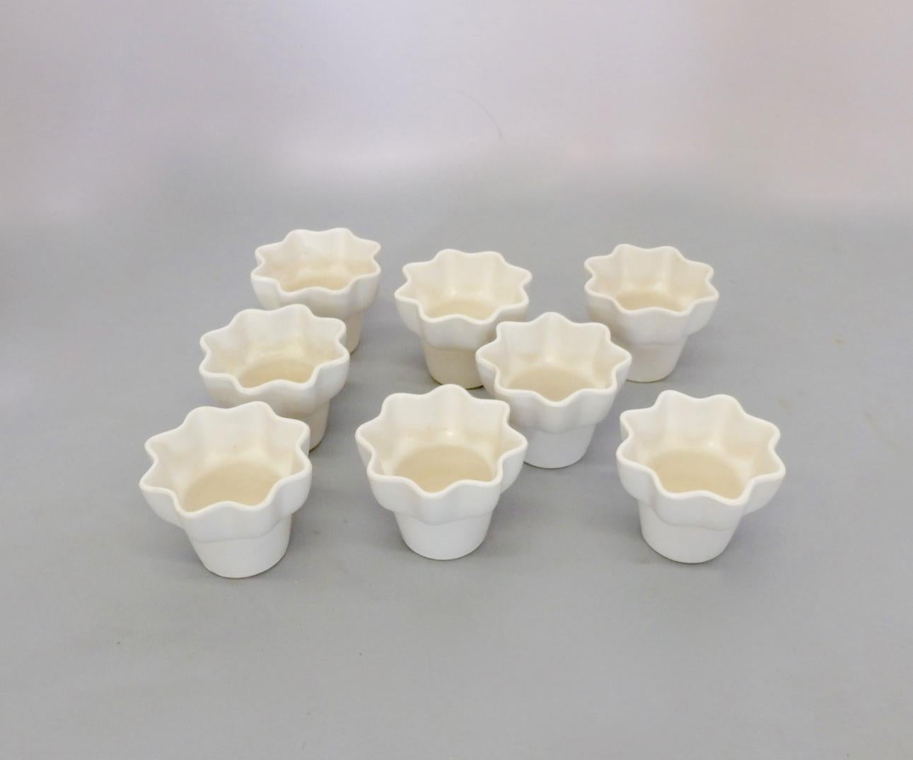 American Eight Miniature Matte White Imperial Planter Pots