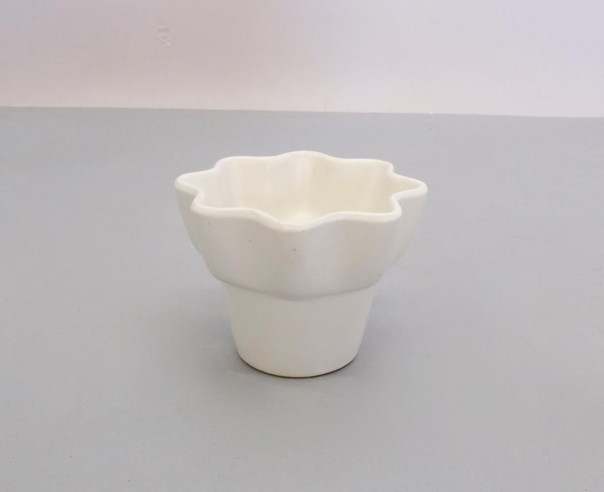 Glazed Eight Miniature Matte White Imperial Planter Pots