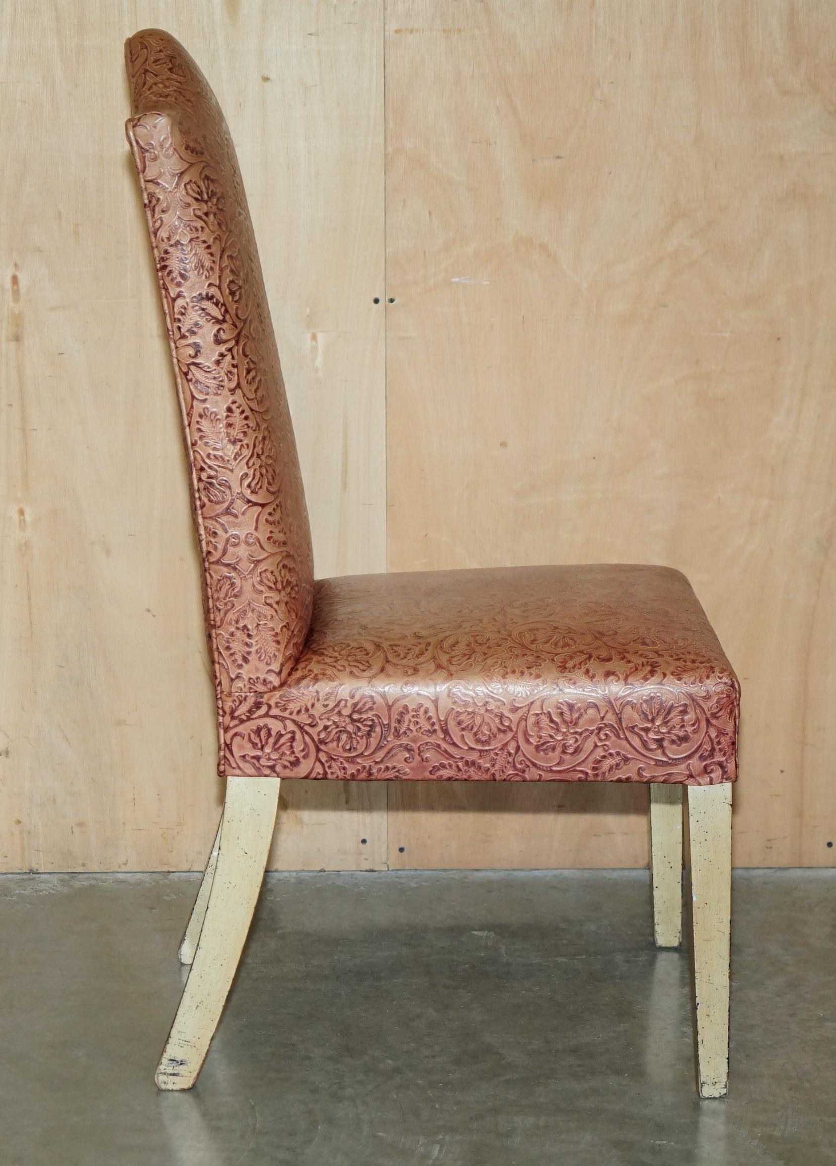 CHAISES DE DINER CONTEMPORAINES CONTEMPORAINES EN CUIR EMBOSSÉ EiGHT MODERNES GRANDES CHAISES EN CUIR PEINTES 8 en vente 2