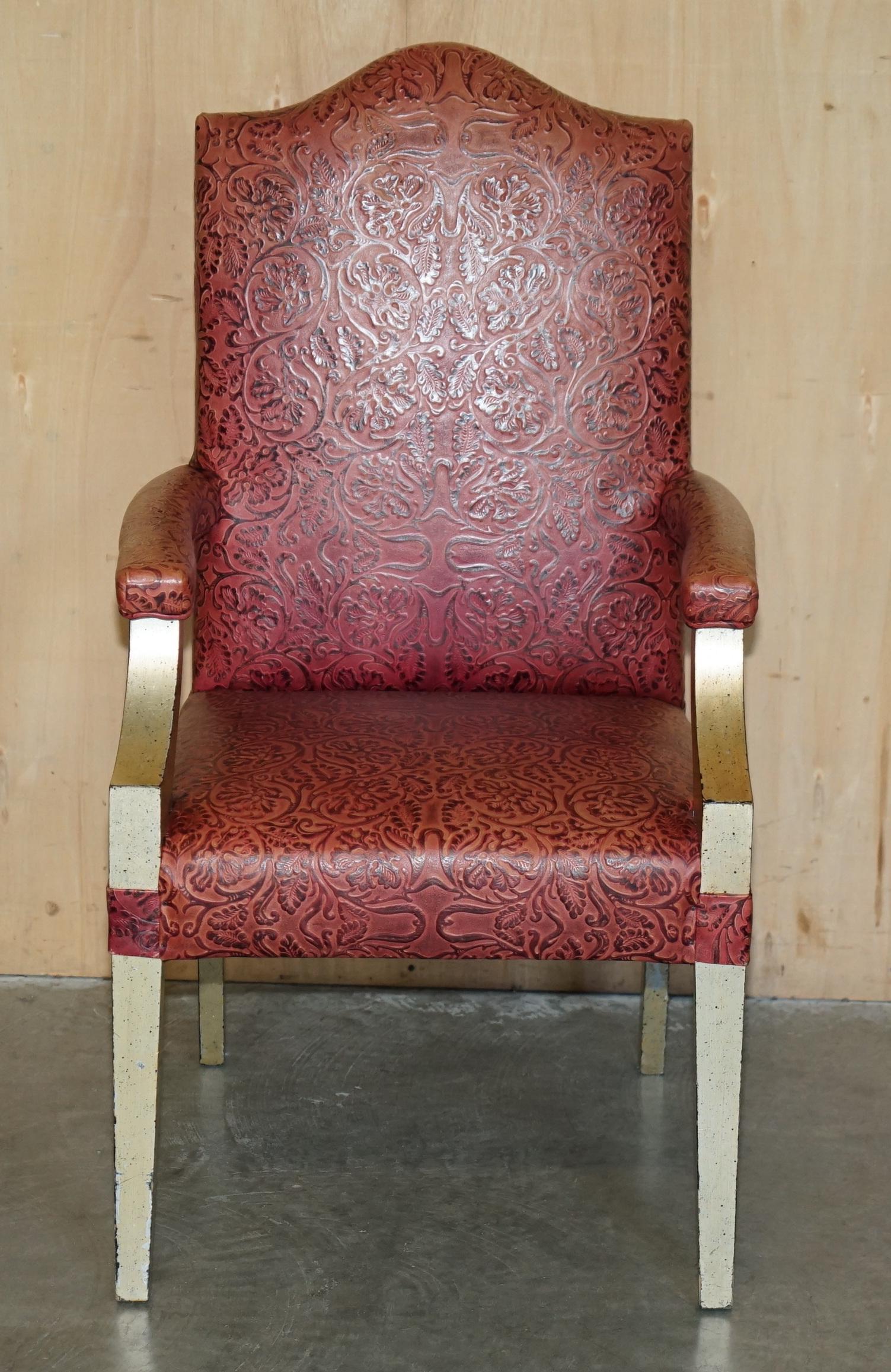 CHAISES DE DINER CONTEMPORAINES CONTEMPORAINES EN CUIR EMBOSSÉ EiGHT MODERNES GRANDES CHAISES EN CUIR PEINTES 8 en vente 7