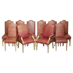 CHAISES DE DINER CONTEMPORAINES CONTEMPORAINES EN CUIR EMBOSSÉ EiGHT MODERNES GRANDES CHAISES EN CUIR PEINTES 8