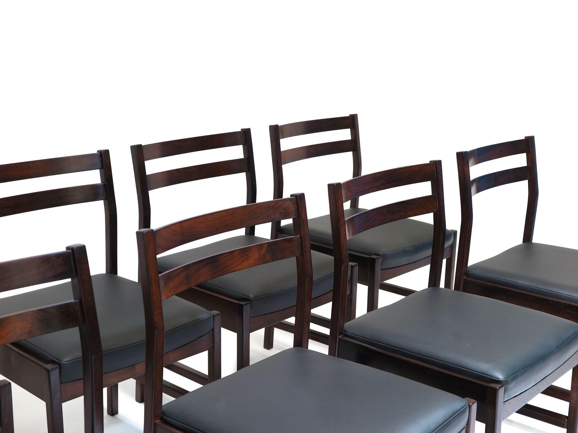Eight Móveis Decorações Tássini Brazilian Rosewood Dining Chairs For Sale 4