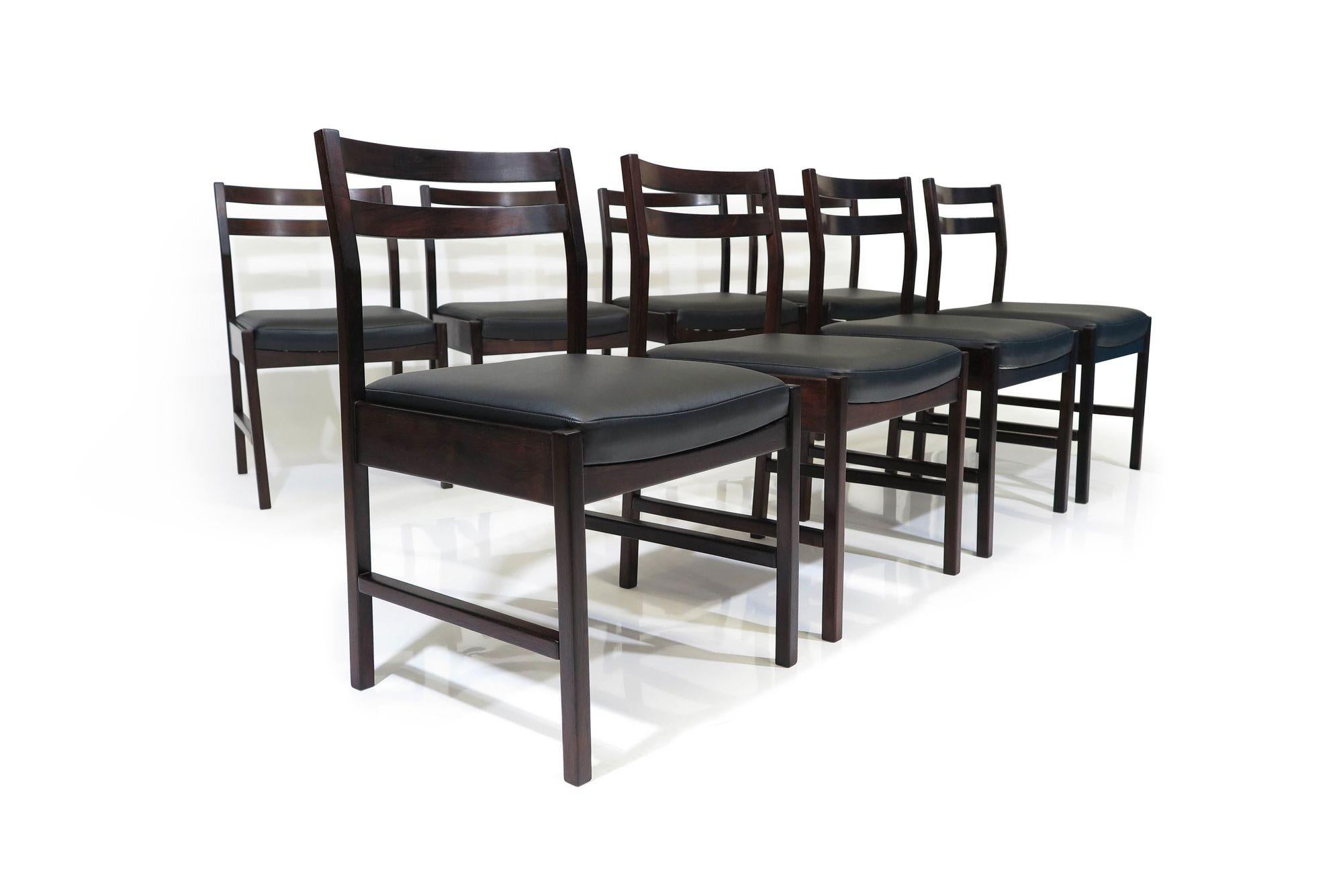 Eight Móveis Decorações Tássini Brazilian Rosewood Dining Chairs For Sale 6