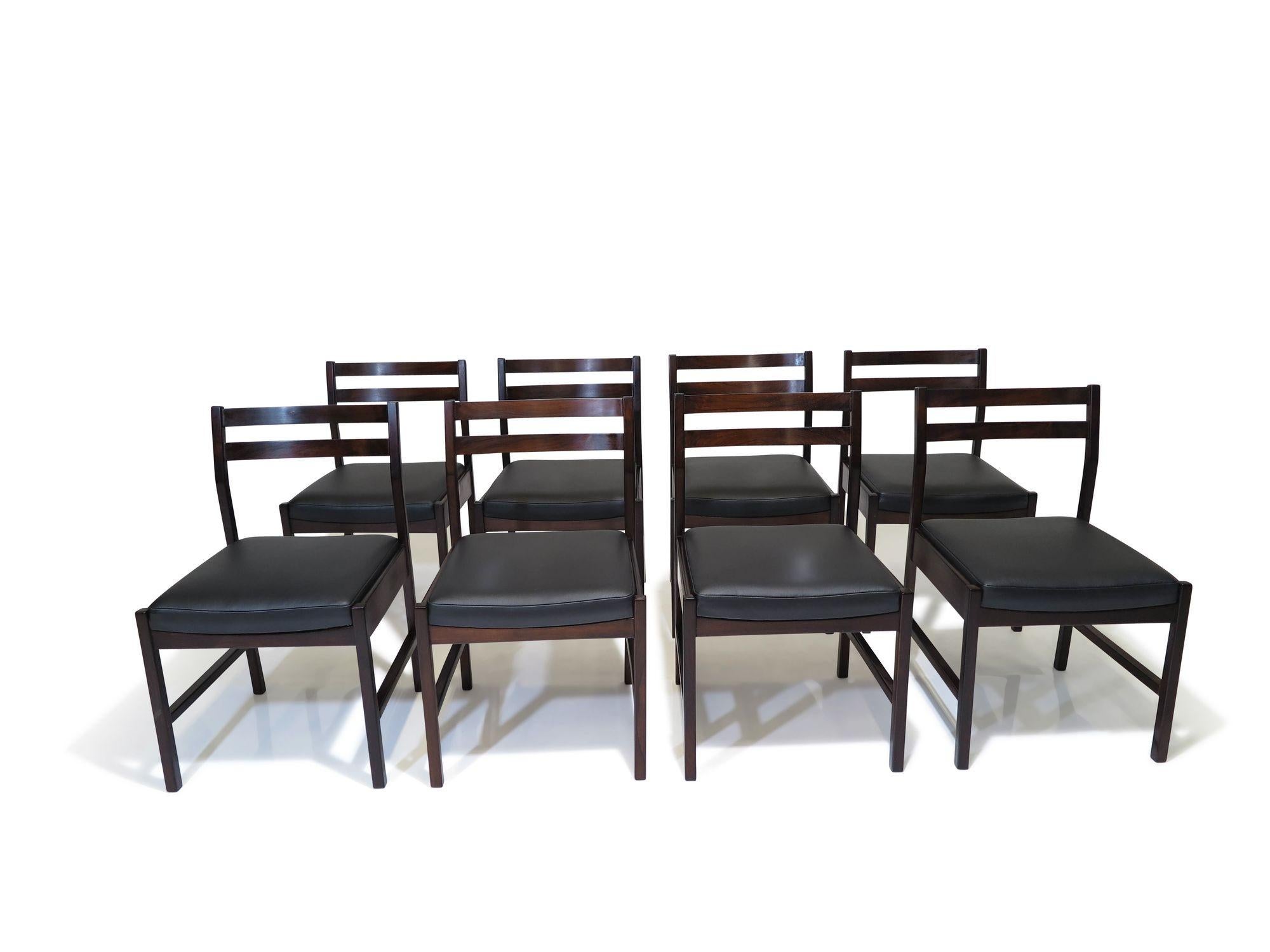 Eight Móveis Decorações Tássini Brazilian Rosewood Dining Chairs For Sale 3