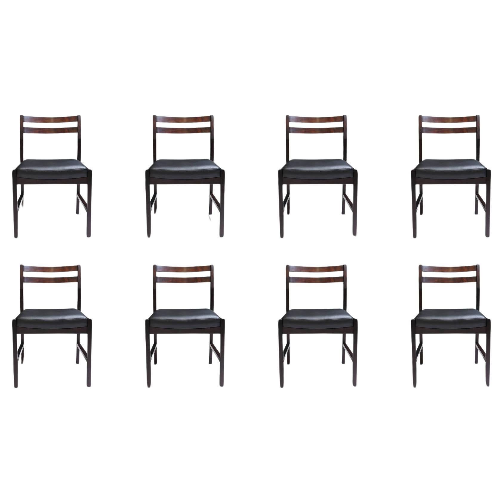 Eight Móveis Decorações Tássini Brazilian Rosewood Dining Chairs For Sale