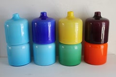Eight Murano Stackable Cased Glass Vases