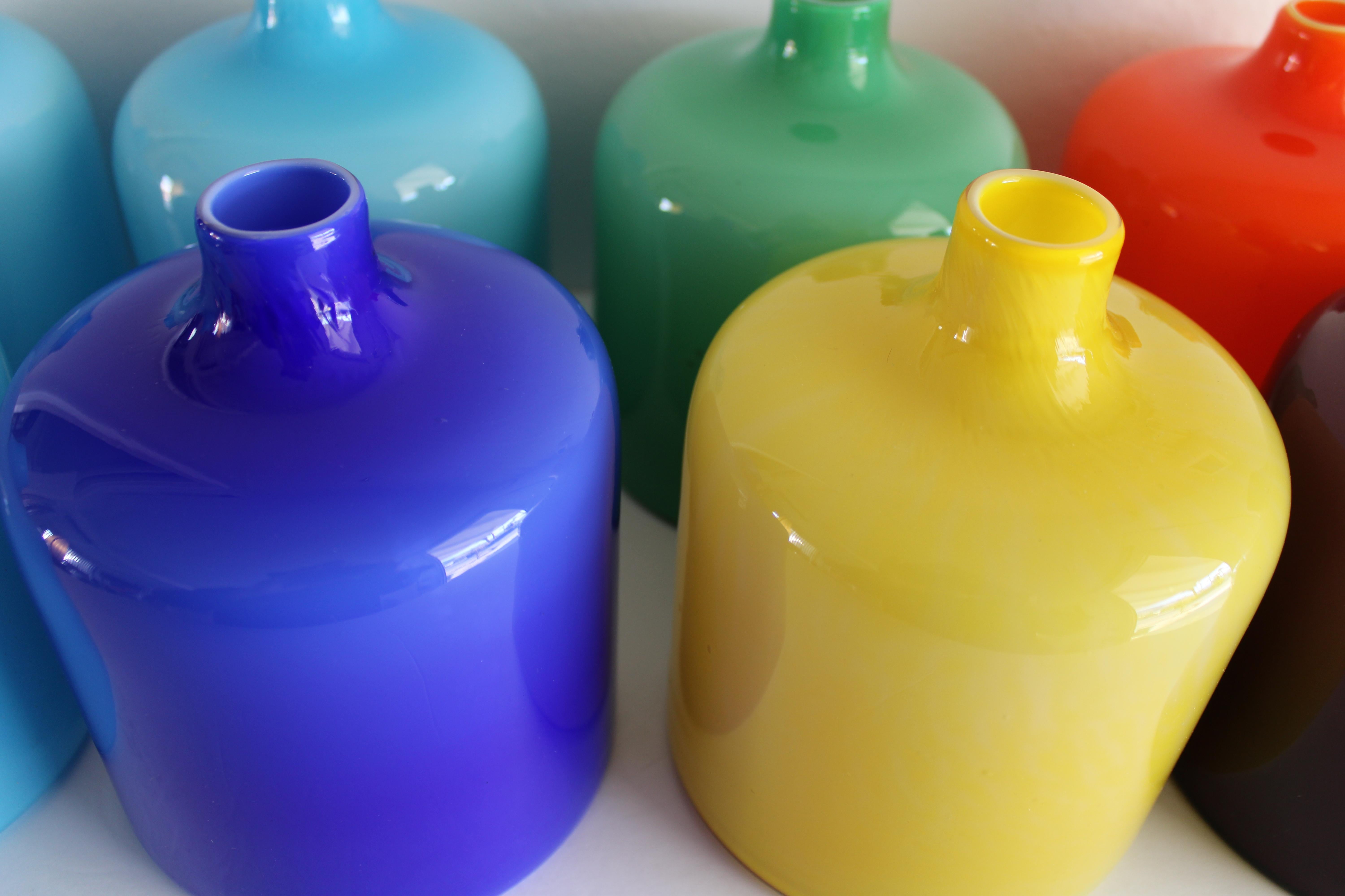 Eight Murano Stackable Glass Vases for Venini In Good Condition For Sale In Palm Springs, CA