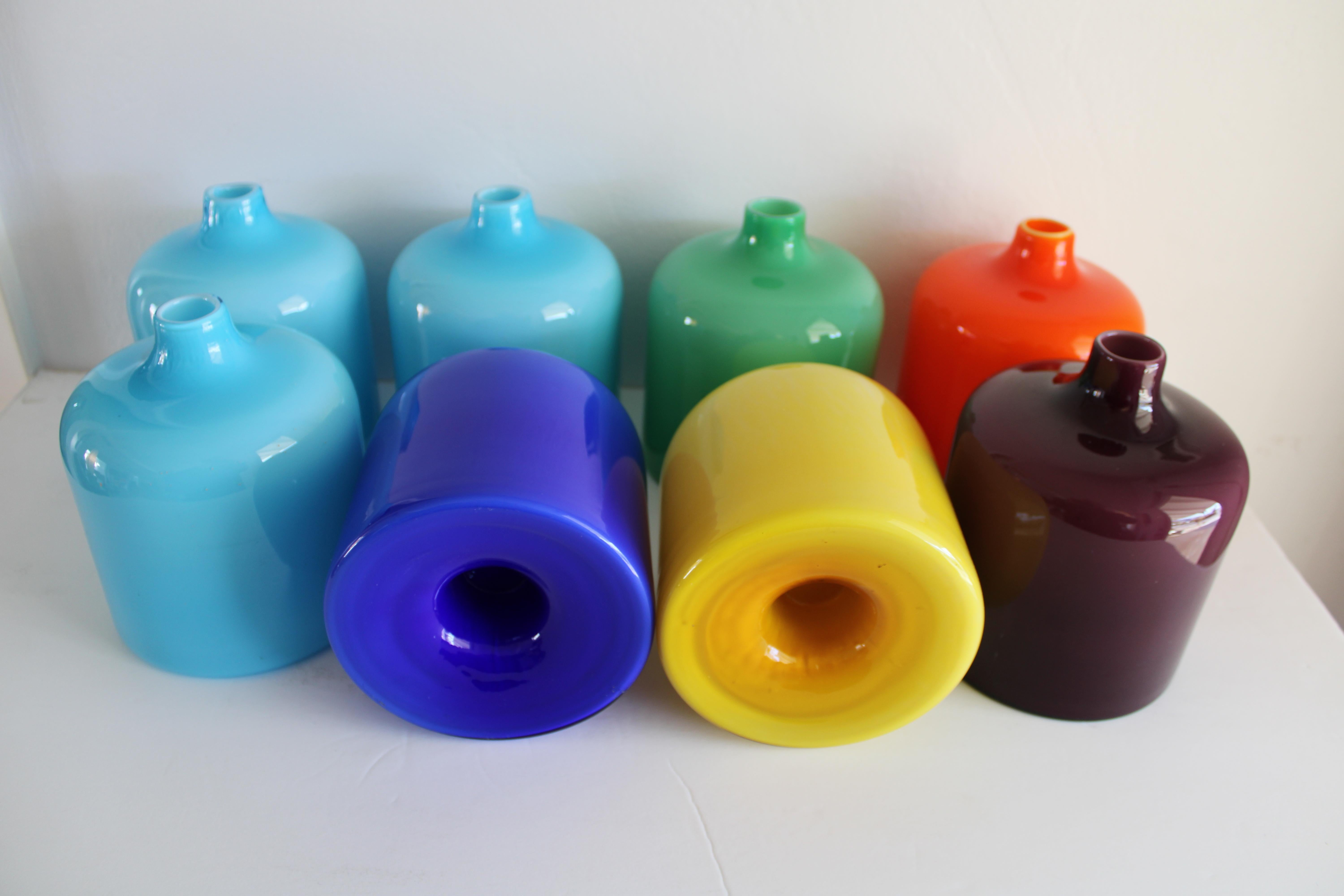 Acht stapelbare Murano-Glasvasen für Venini (Glaskunst) im Angebot