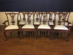 Eight New Mahogany Chippendale Ball and Claw Dining Chairs by Leighton Hall