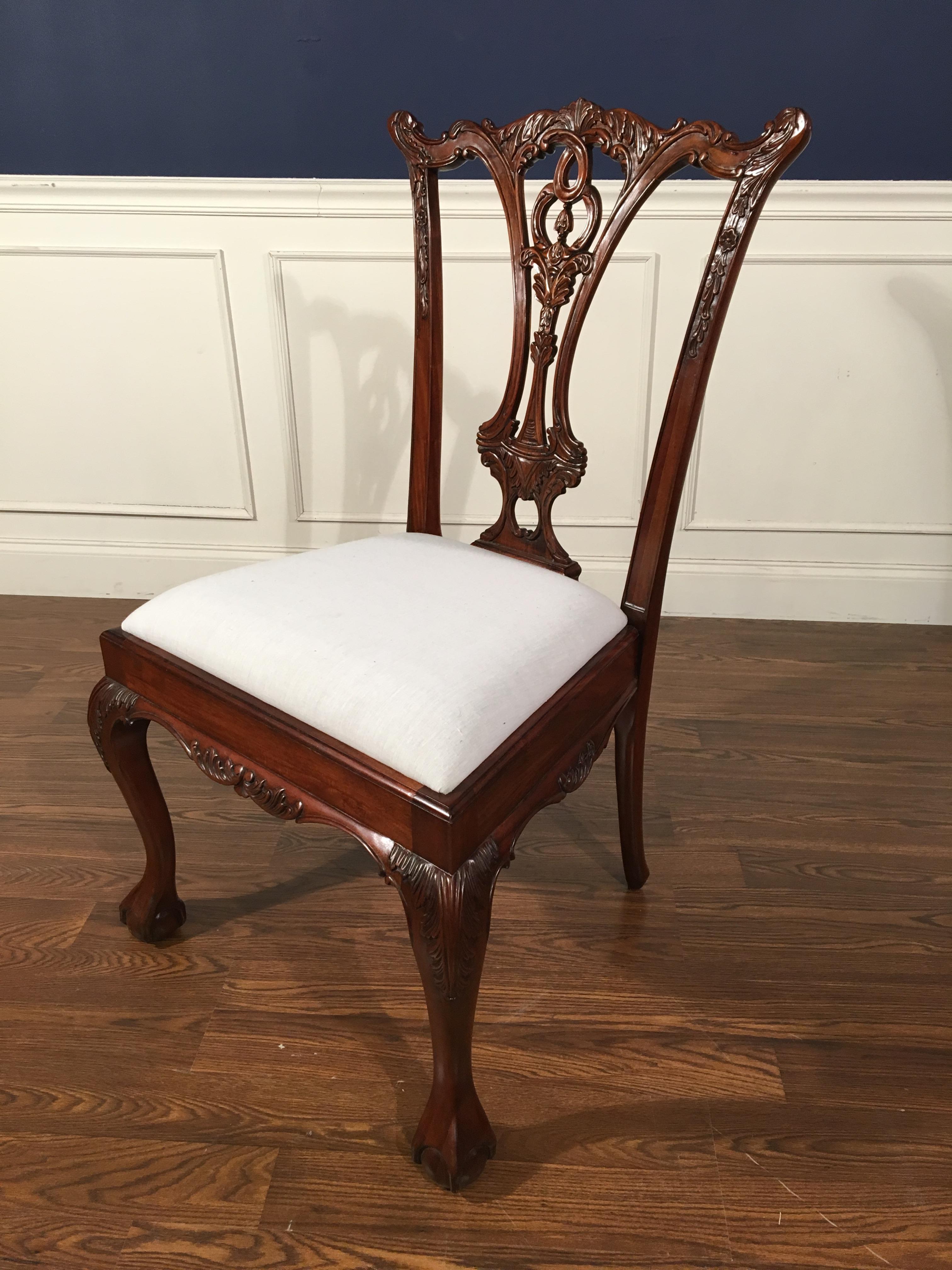 Eight New Mahogany Chippendale Ball and Claw Dining Chairs by Leighton Hall In New Condition For Sale In Suwanee, GA