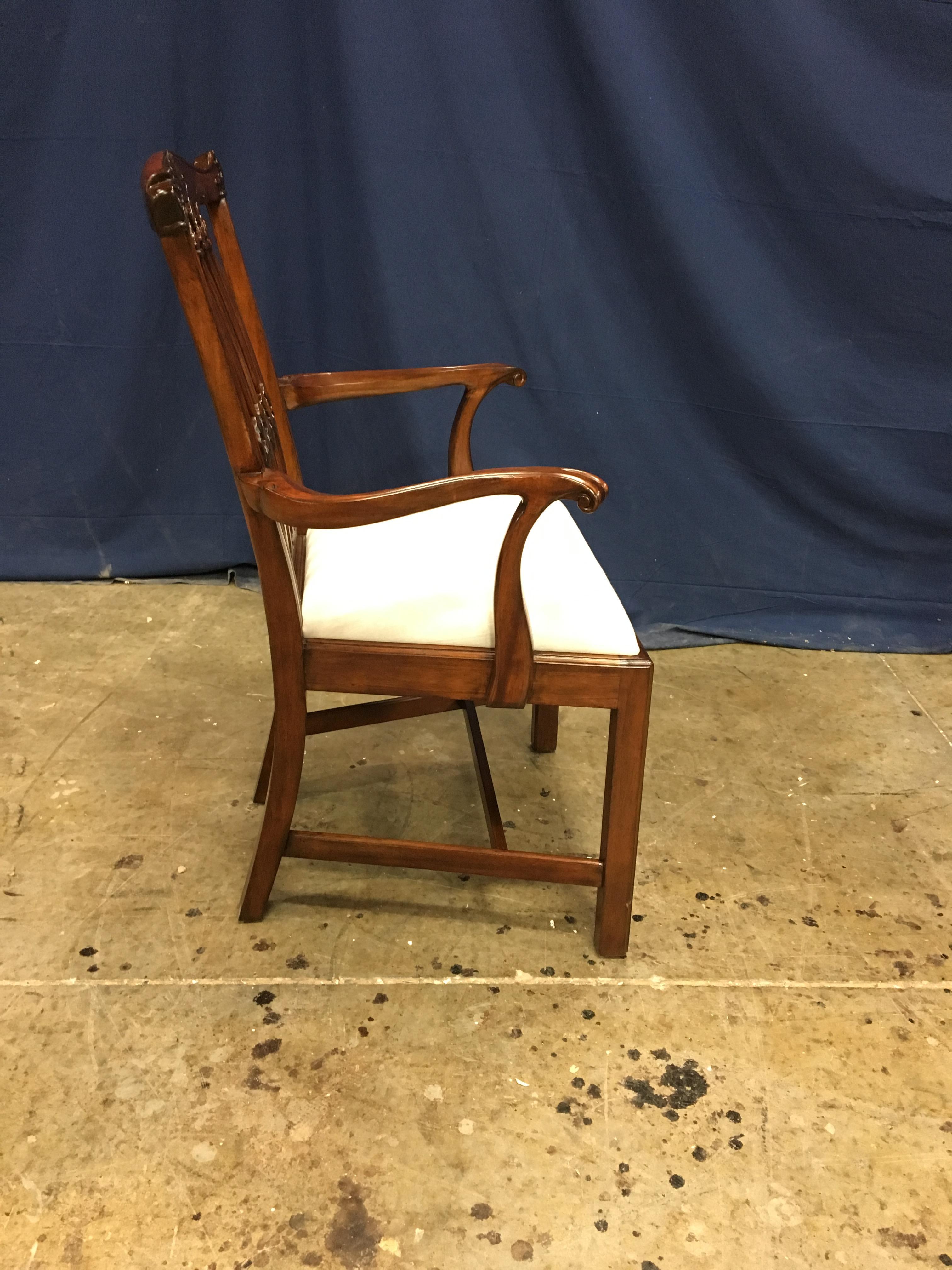 Contemporary Eight New Mahogany Gothic Chippendale Style Dining Chairs by Leighton Hall