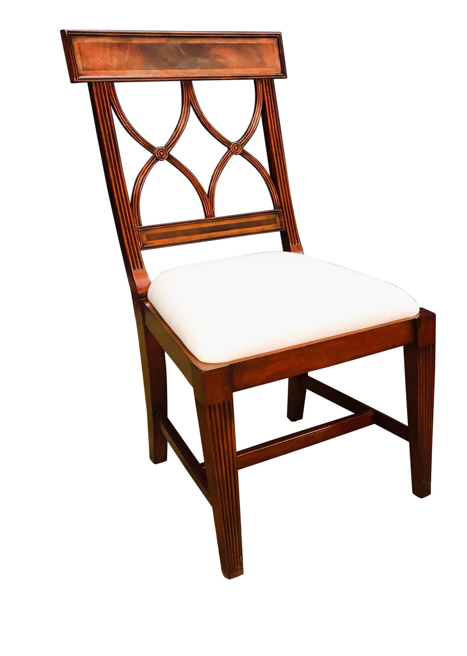 Eight New Traditional Mahogany Adams Style Dining Chairs by Leighton Hall 2