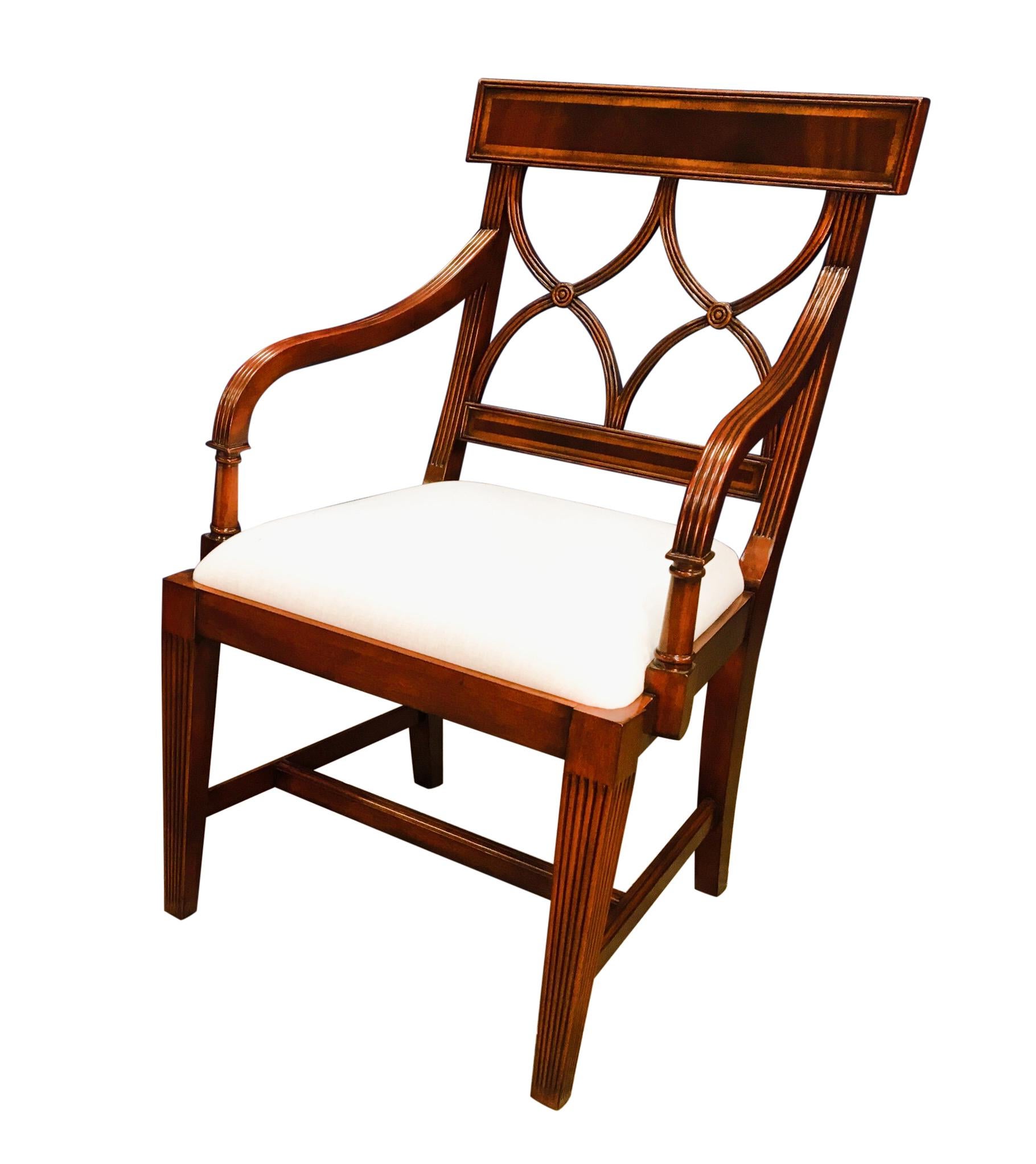 Eight New Traditional Mahogany Adams Style Dining Chairs by Leighton Hall 3