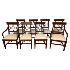 Eight New Traditional Mahogany Adams Style Dining Chairs by Leighton Hall