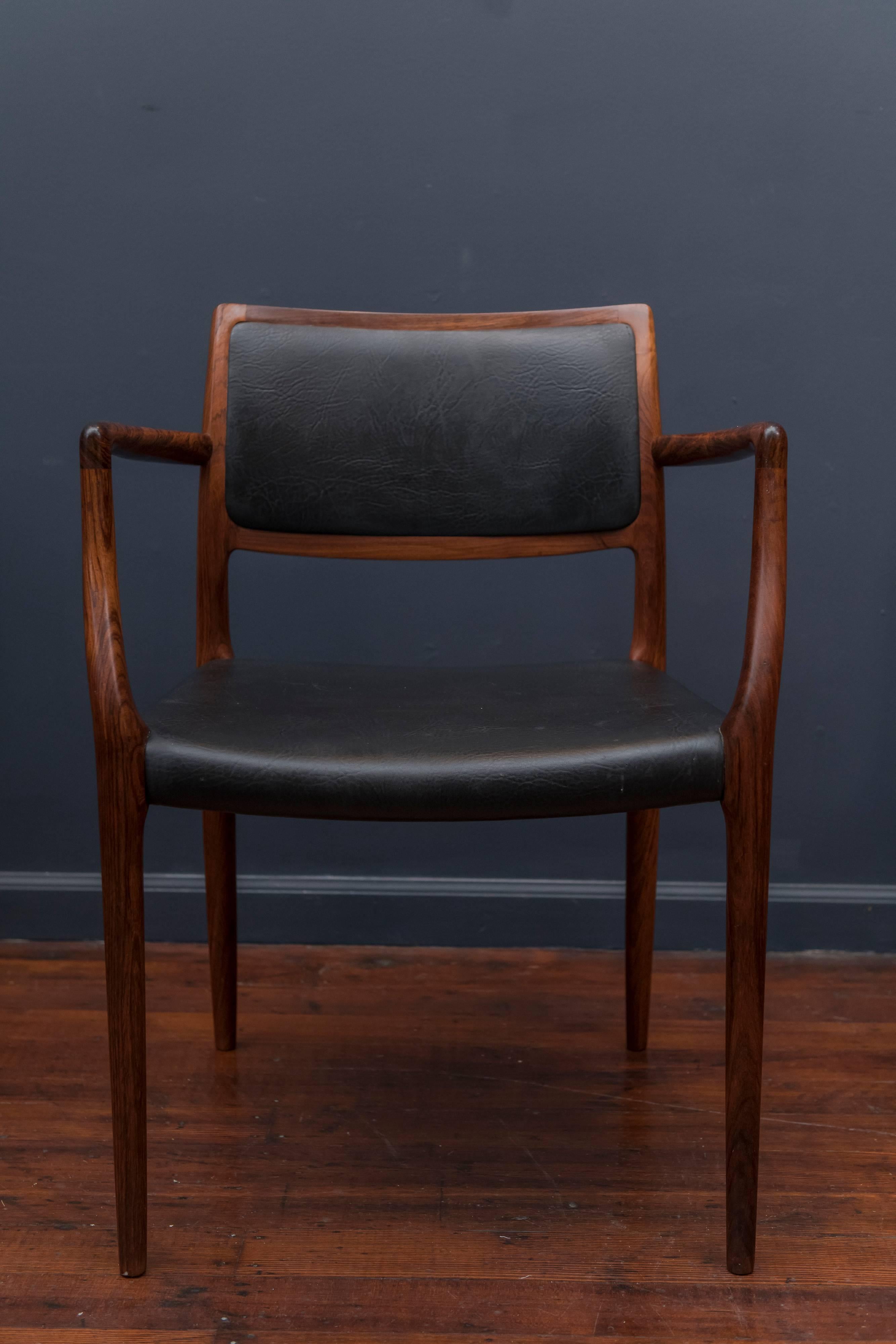Danish Eight Niels O. Møller Model 80 and 77 Rosewood Dining Chairs