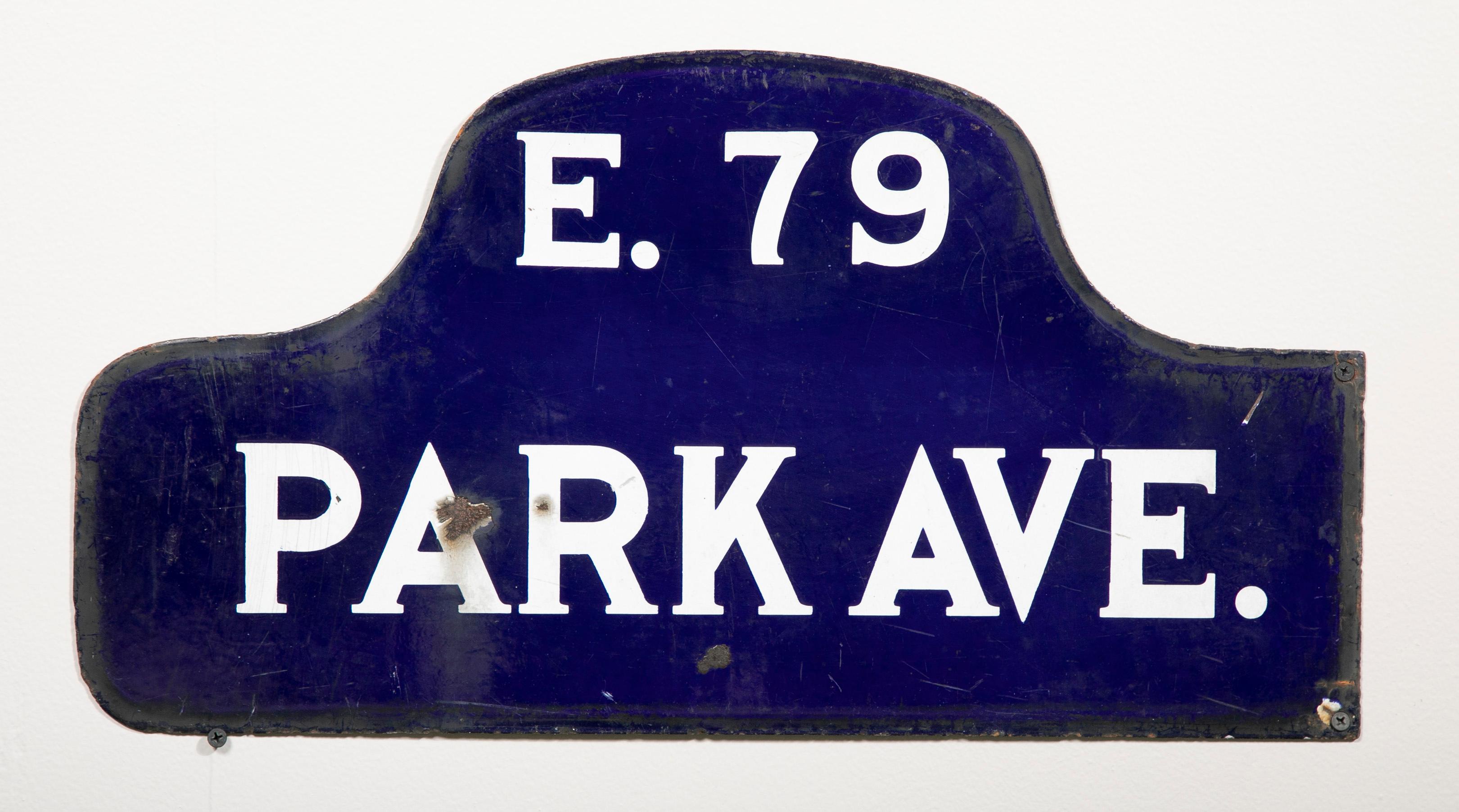 Modern Eight NYC, New York Porcelain over Metal Enamel Street Signs For Sale