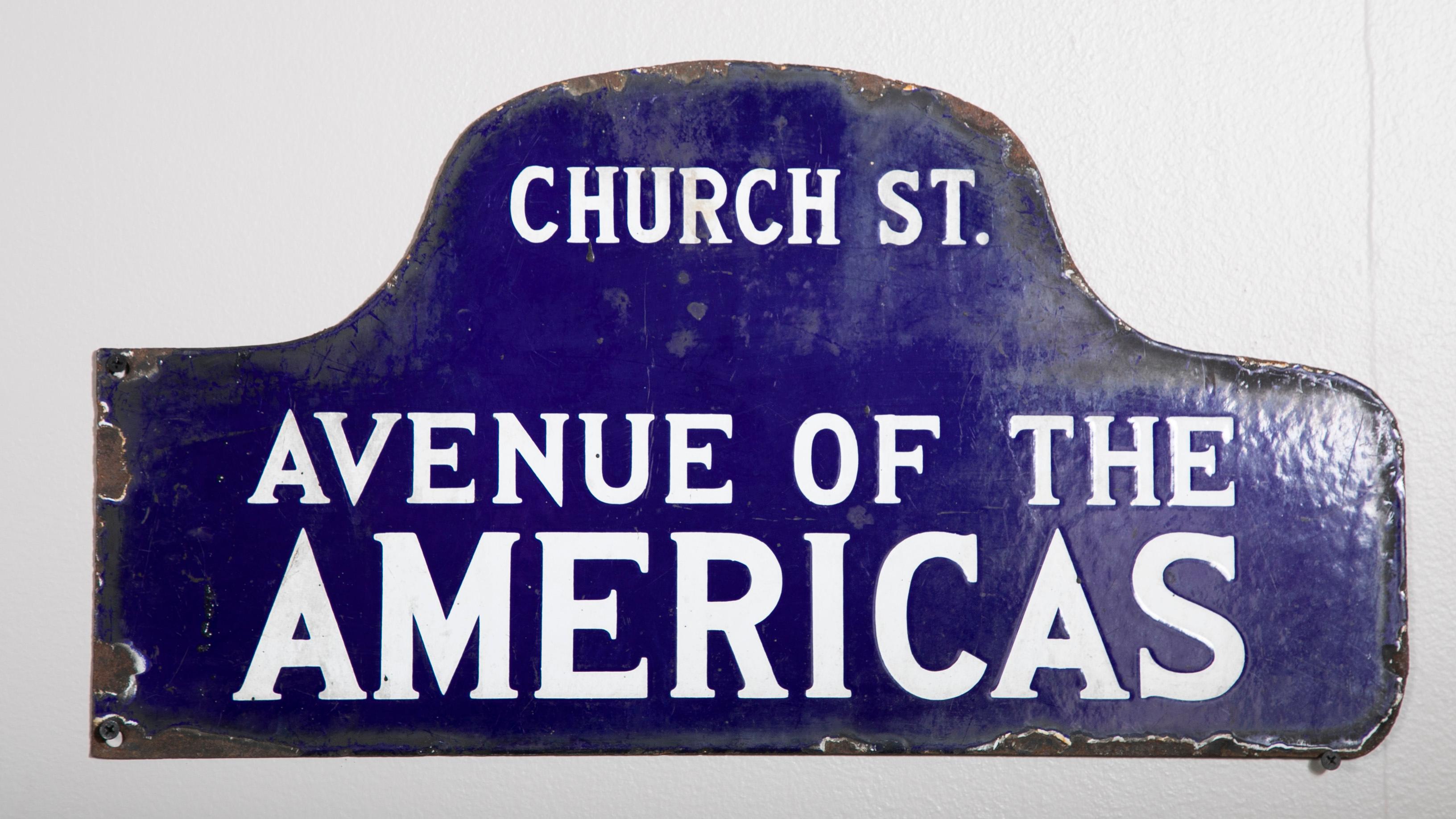American Eight NYC, New York Porcelain over Metal Enamel Street Signs For Sale