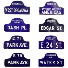 Used Eight NYC, New York Porcelain over Metal Enamel Street Signs