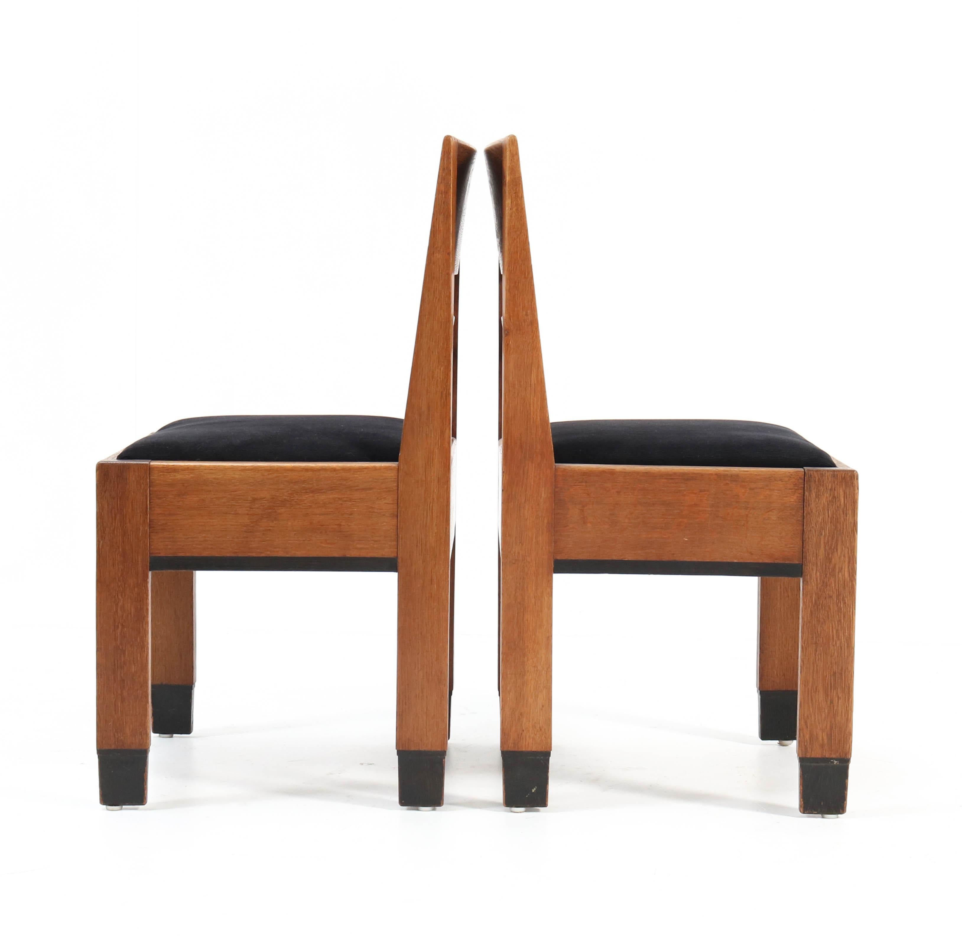 Eight Oak Art Deco Haagse School Chairs by H. Fels for L.O.V. Oosterbeek, 1924 4