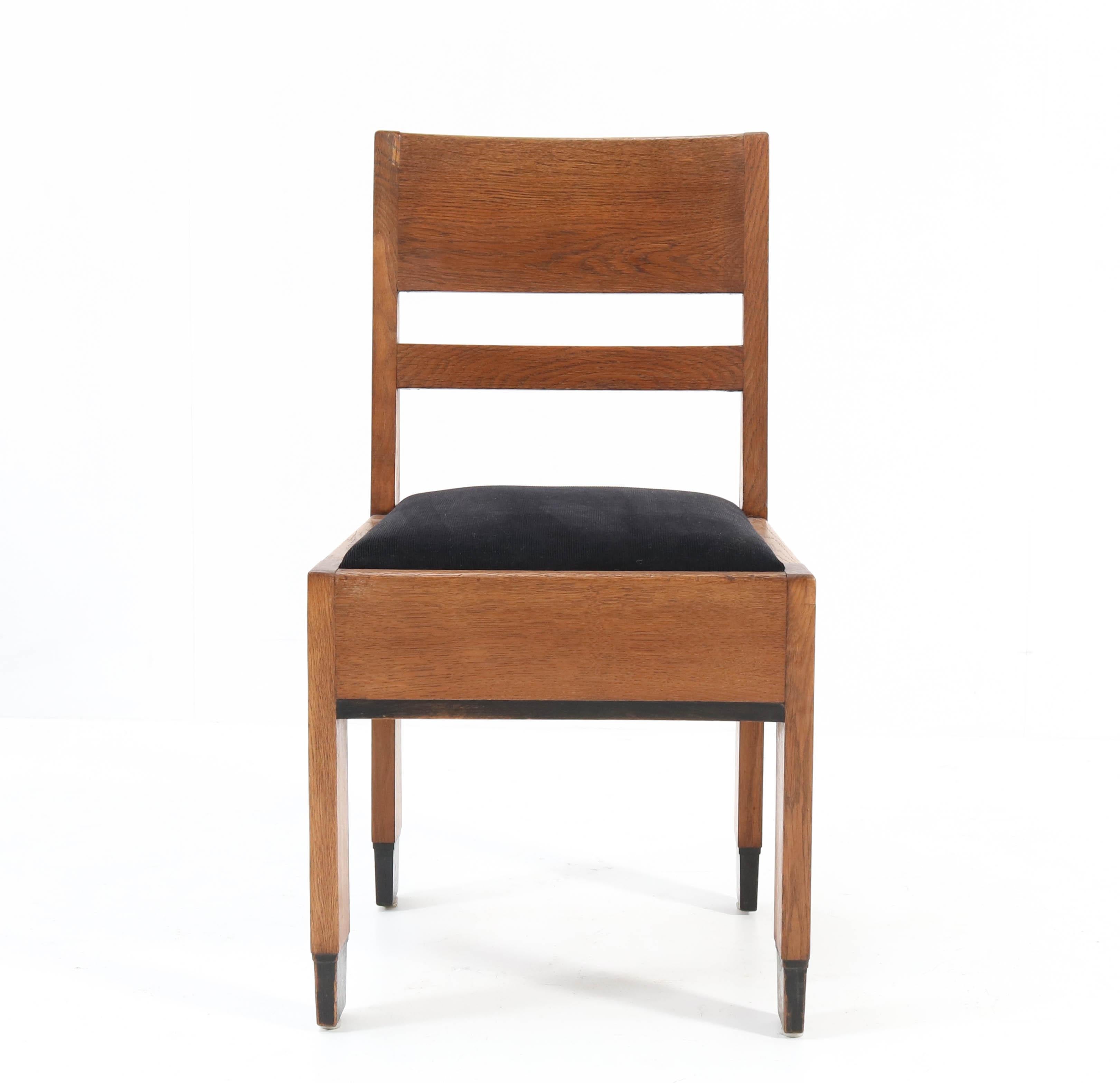 Eight Oak Art Deco Haagse School Chairs by H. Fels for L.O.V. Oosterbeek, 1924 6