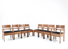 Eight Oak Art Deco Haagse School Chairs by H. Fels for L.O.V. Oosterbeek, 1924