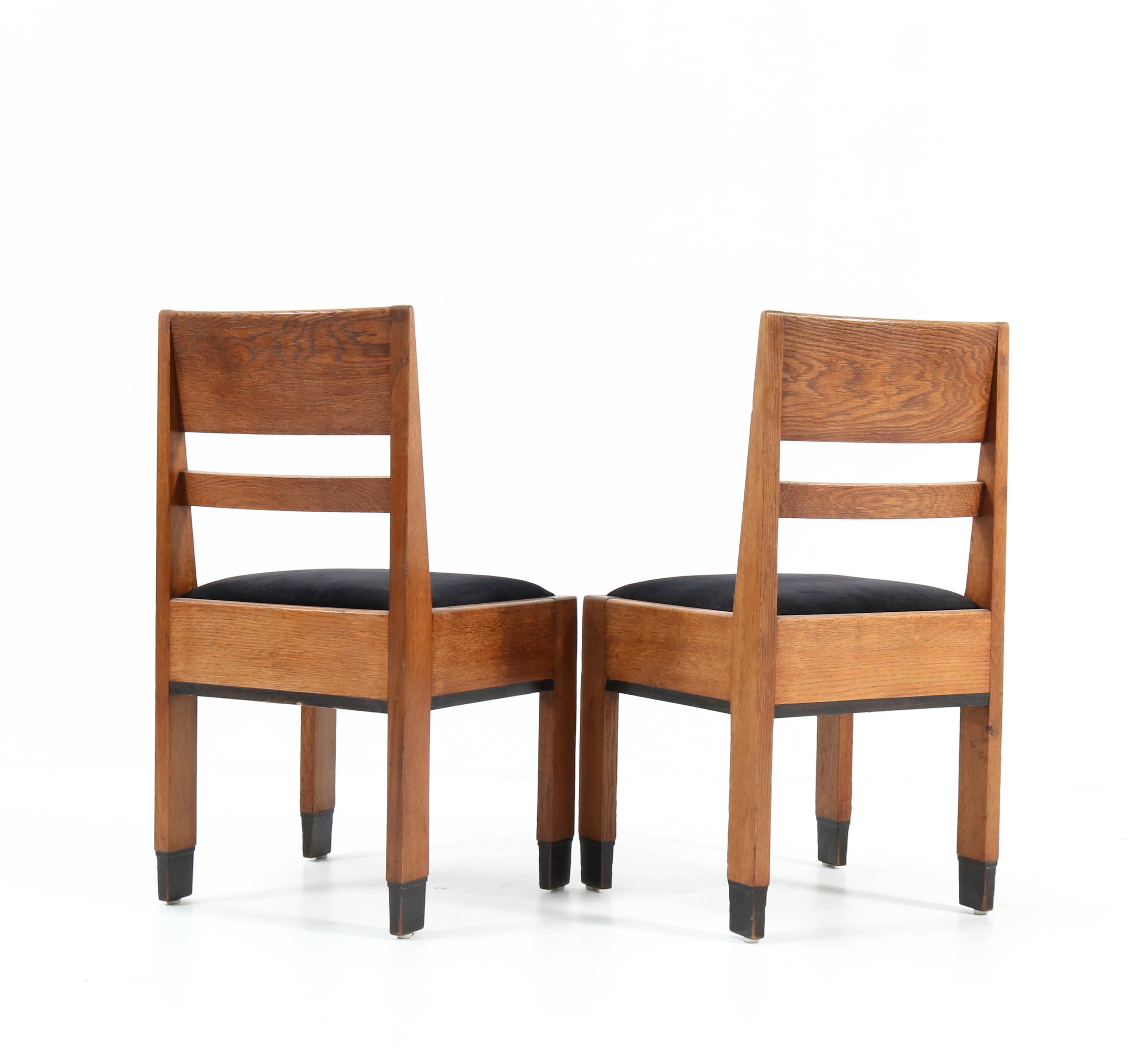 Eight Oak Art Deco Haagse School Chairs by H. Fels for L.O.V. Oosterbeek, 1924 3