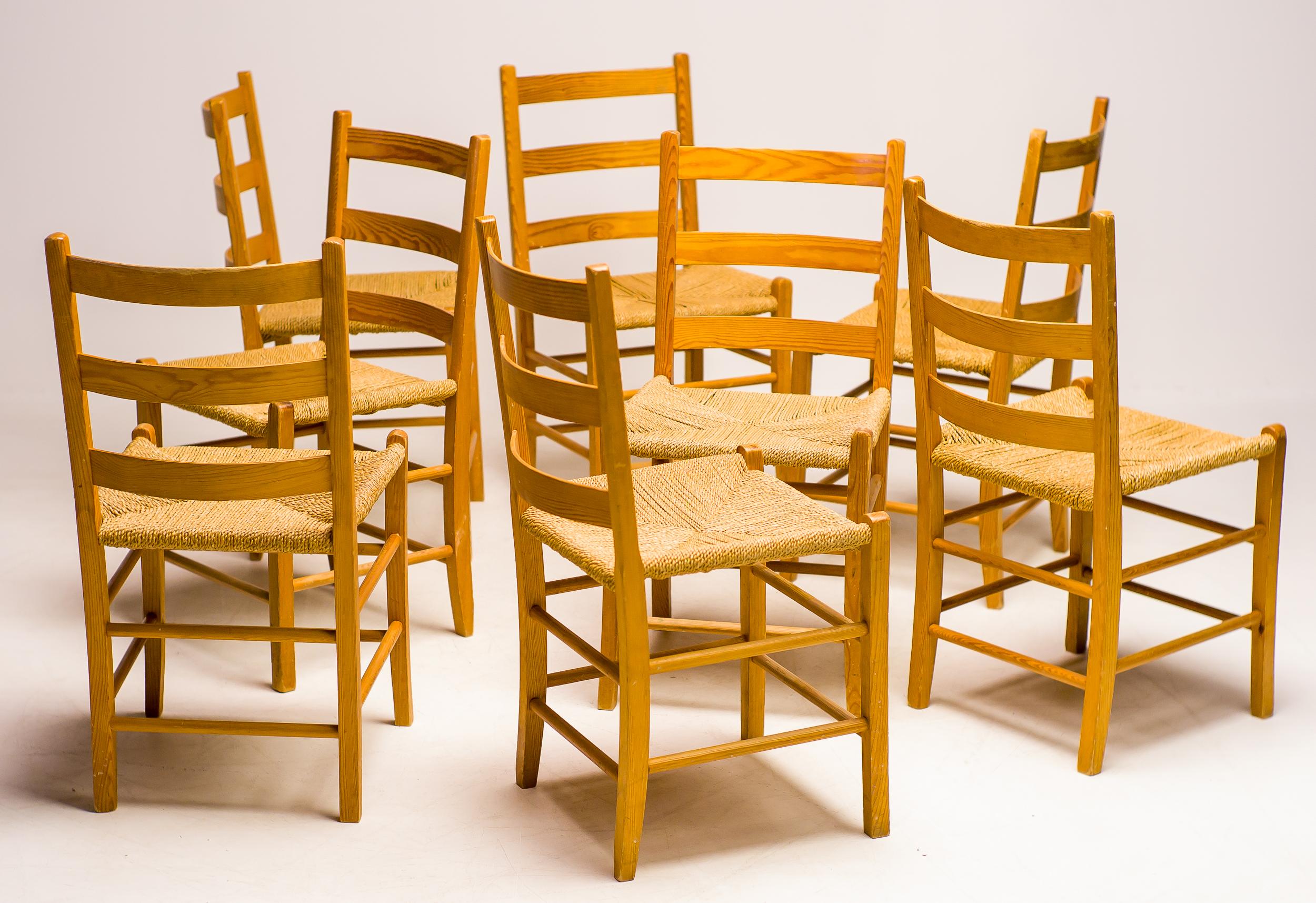 Eight Oregon Pine Ladder Chairs For Sale 2