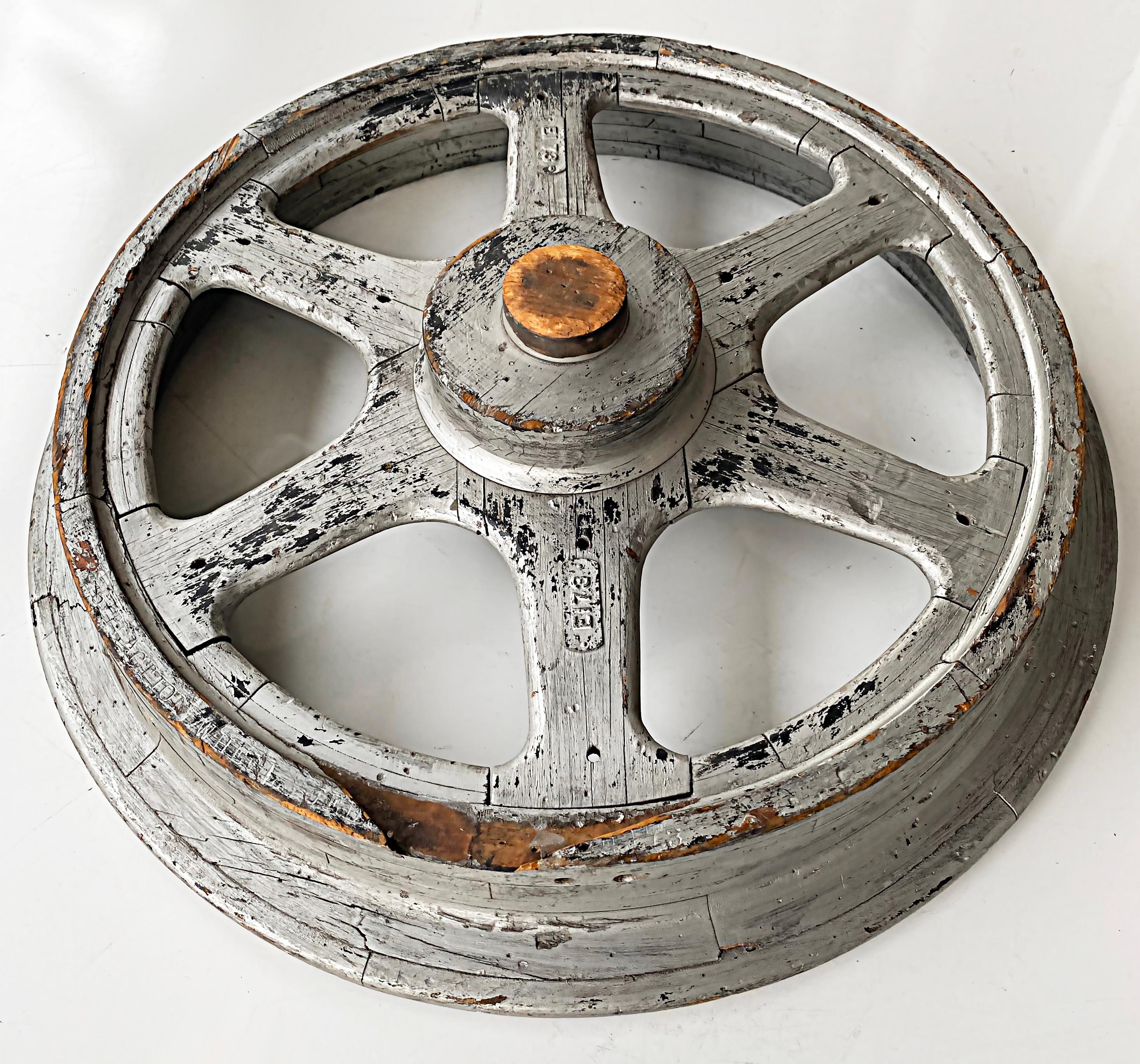 Eight Painted Industrial Molds Cog Wheels Wall Sculptures  For Sale 7