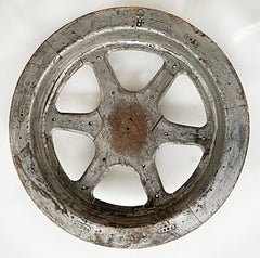 Eight Painted Industrial Molds Cog Wheels Wall Sculptures