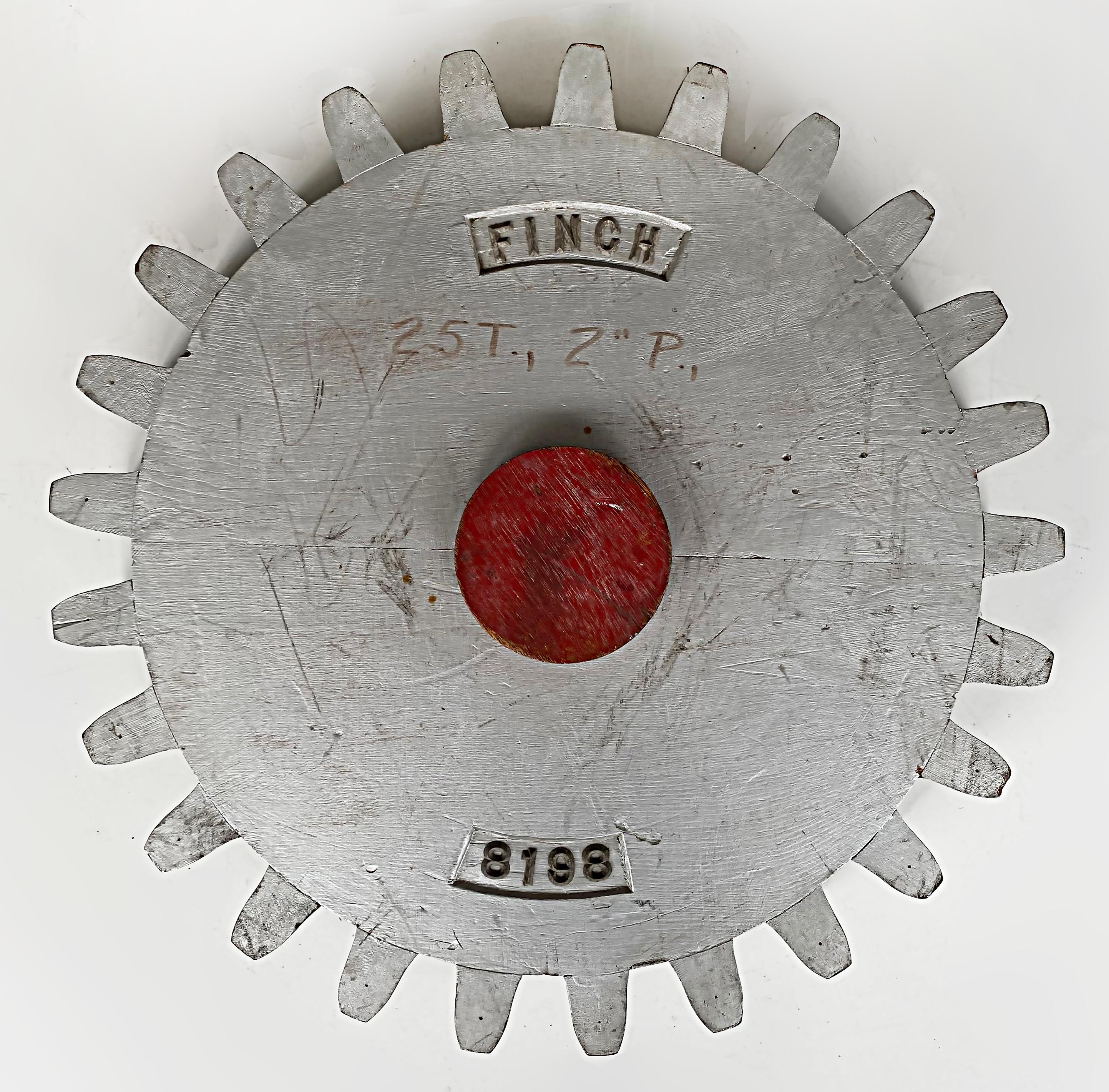 20th Century Eight Painted Industrial Molds Cog Wheels Wall Sculptures  For Sale