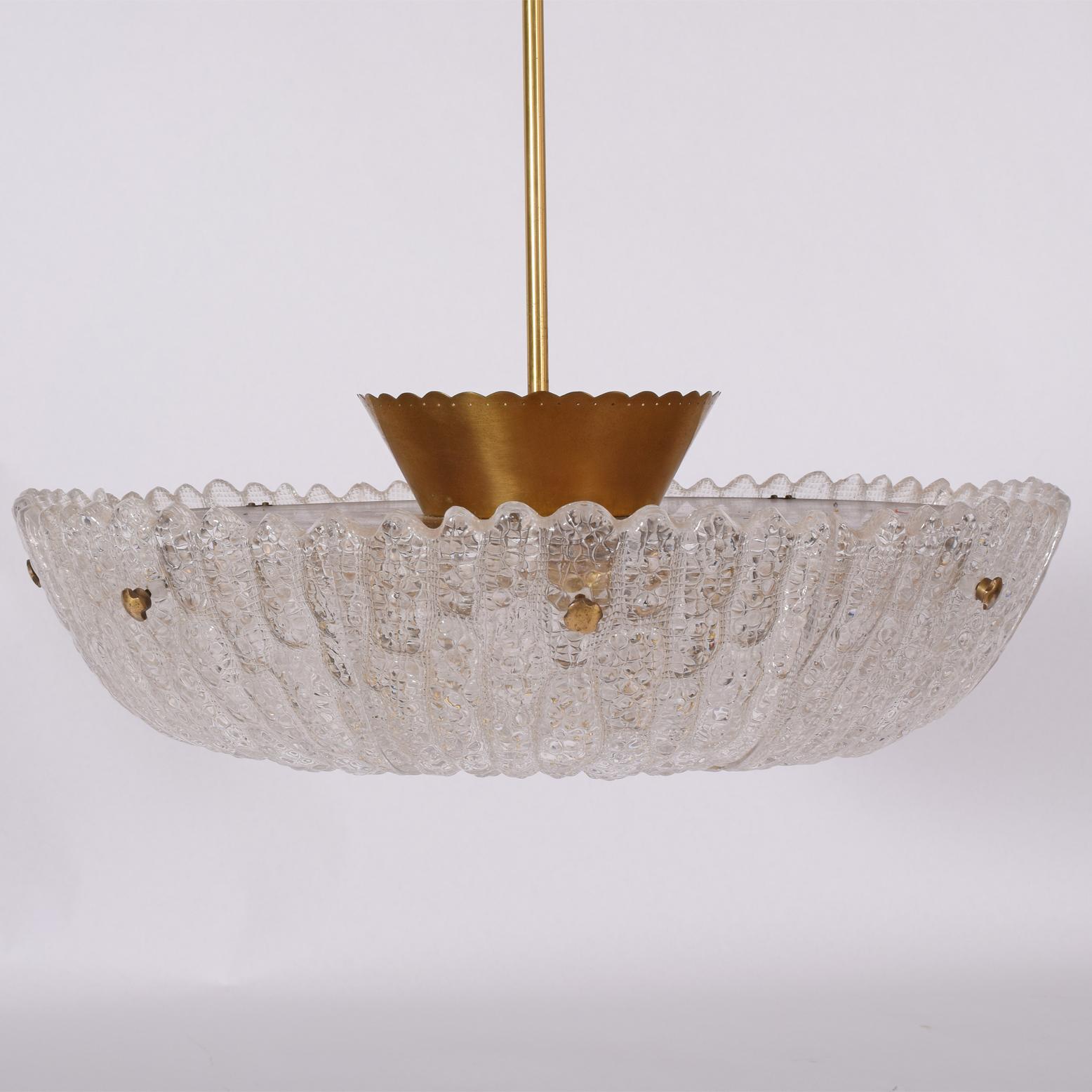 Swedish Eight-Panel Pendant Lamp by Carl Fagerlund for Orrefors