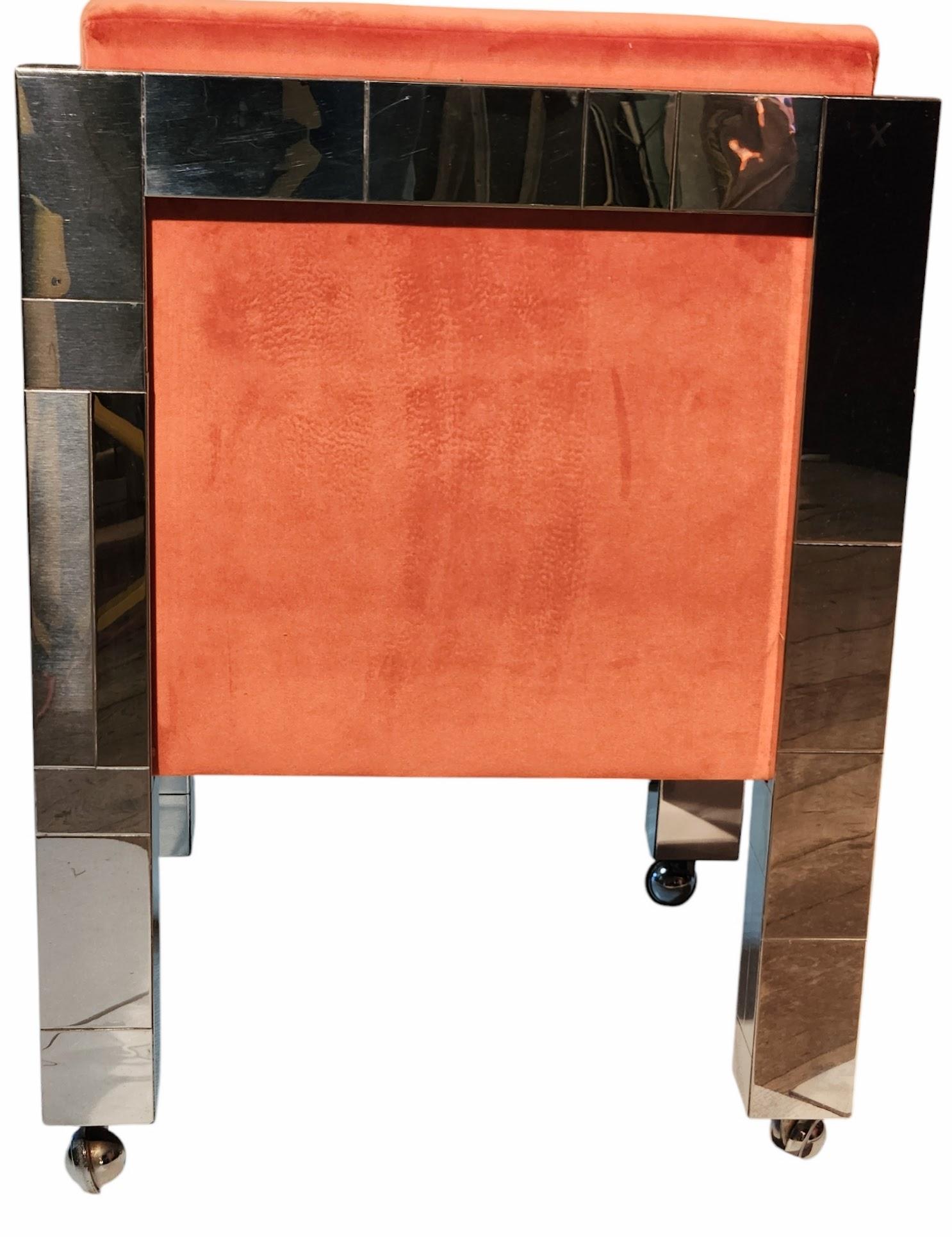 Mid-Century moderno Otto poltrone da pranzo cromate dello Studio Paul Evans 1973 in vendita
