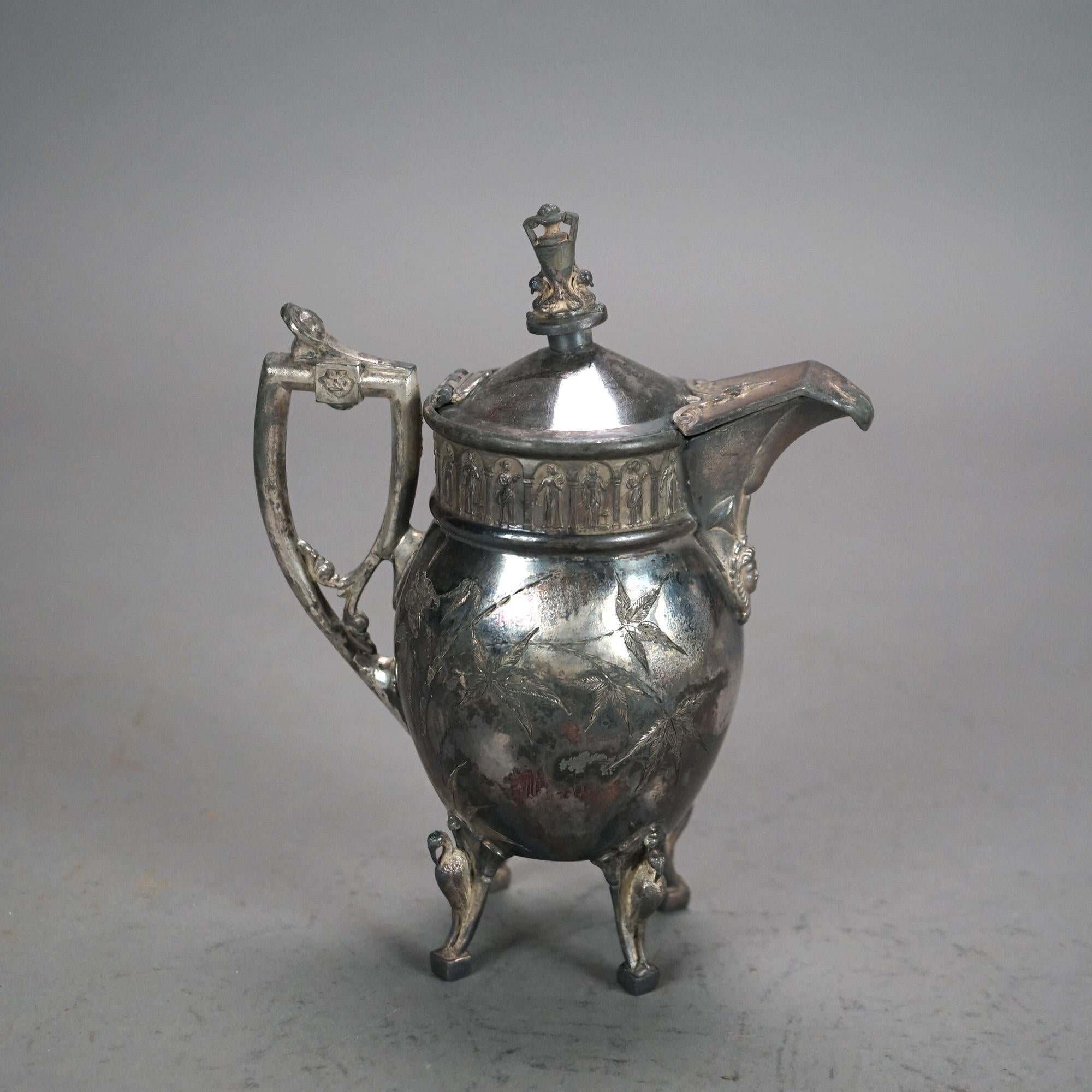 Servizio da tè antico egiziano in argento placcato in otto pezzi C1890 in vendita 6