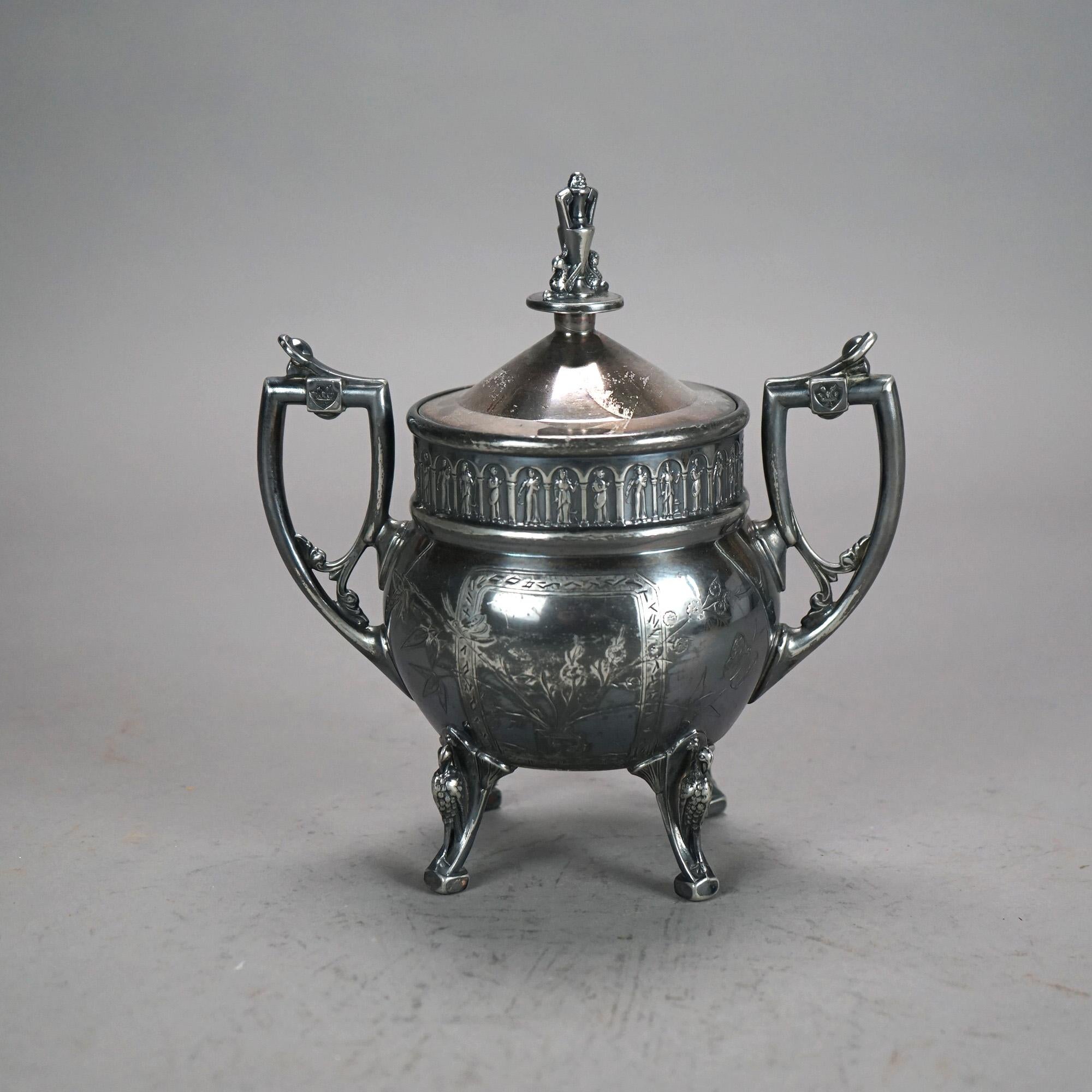 Servizio da tè antico egiziano in argento placcato in otto pezzi C1890 in vendita 7