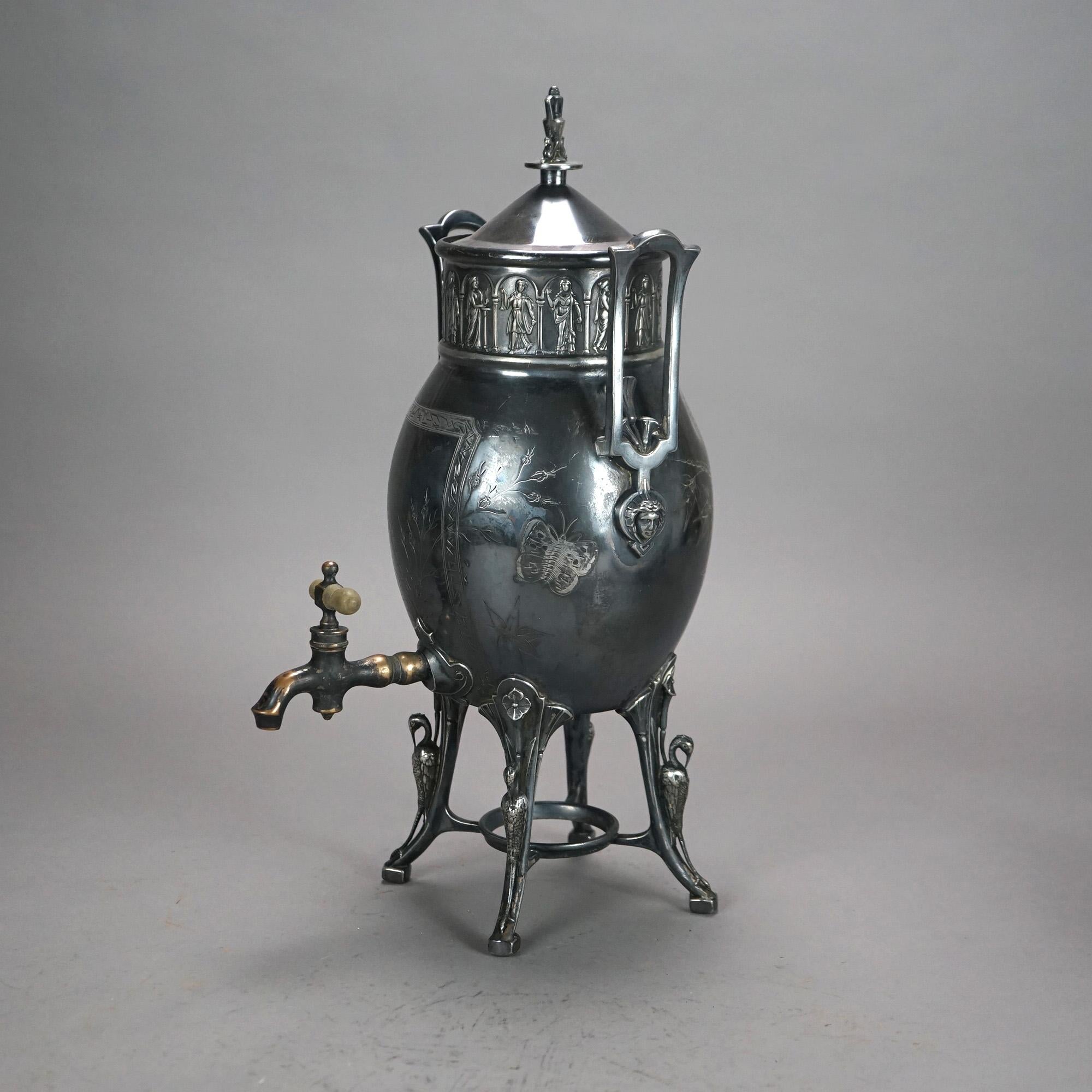 Servizio da tè antico egiziano in argento placcato in otto pezzi C1890 In condizioni buone in vendita a Big Flats, NY