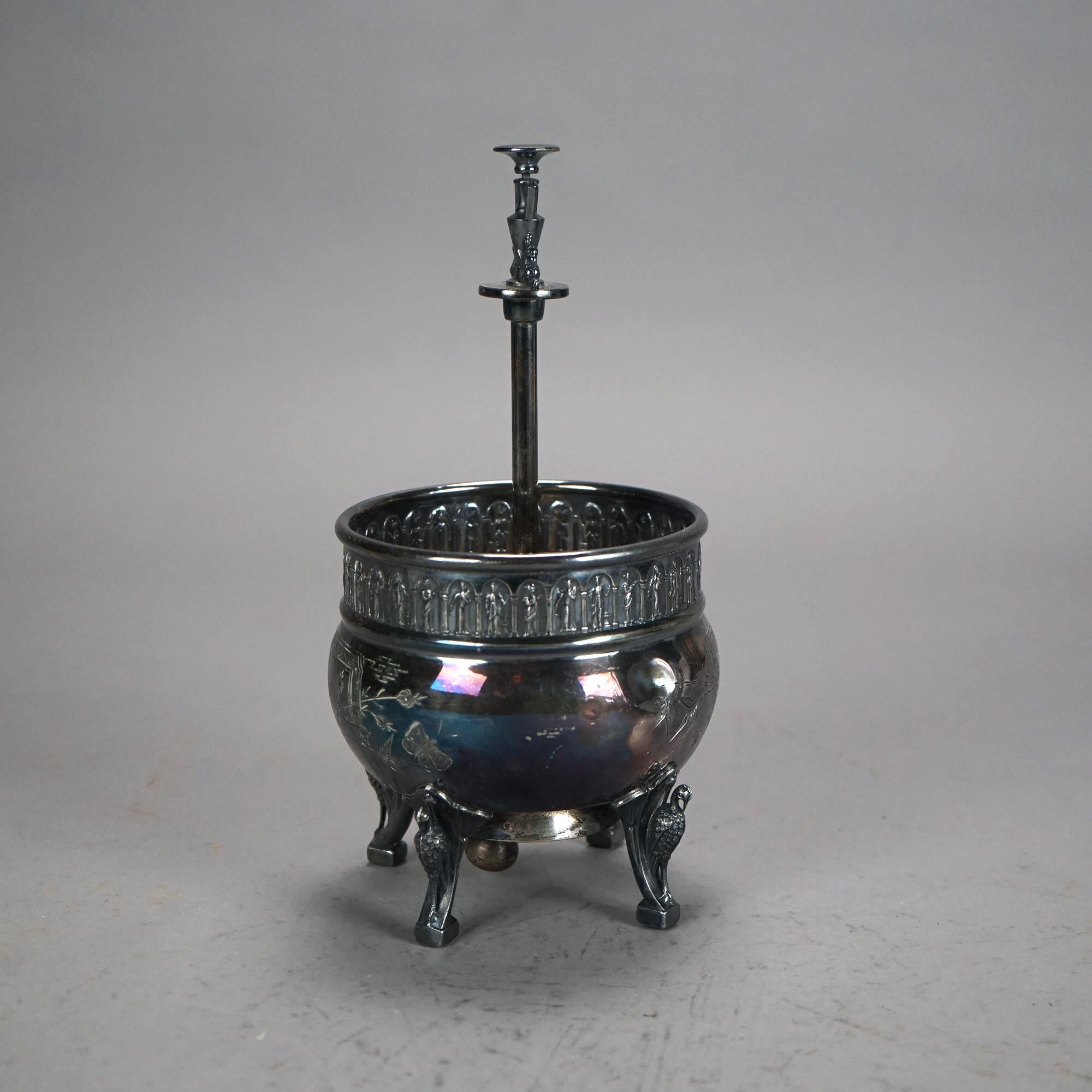 Servizio da tè antico egiziano in argento placcato in otto pezzi C1890 in vendita 1