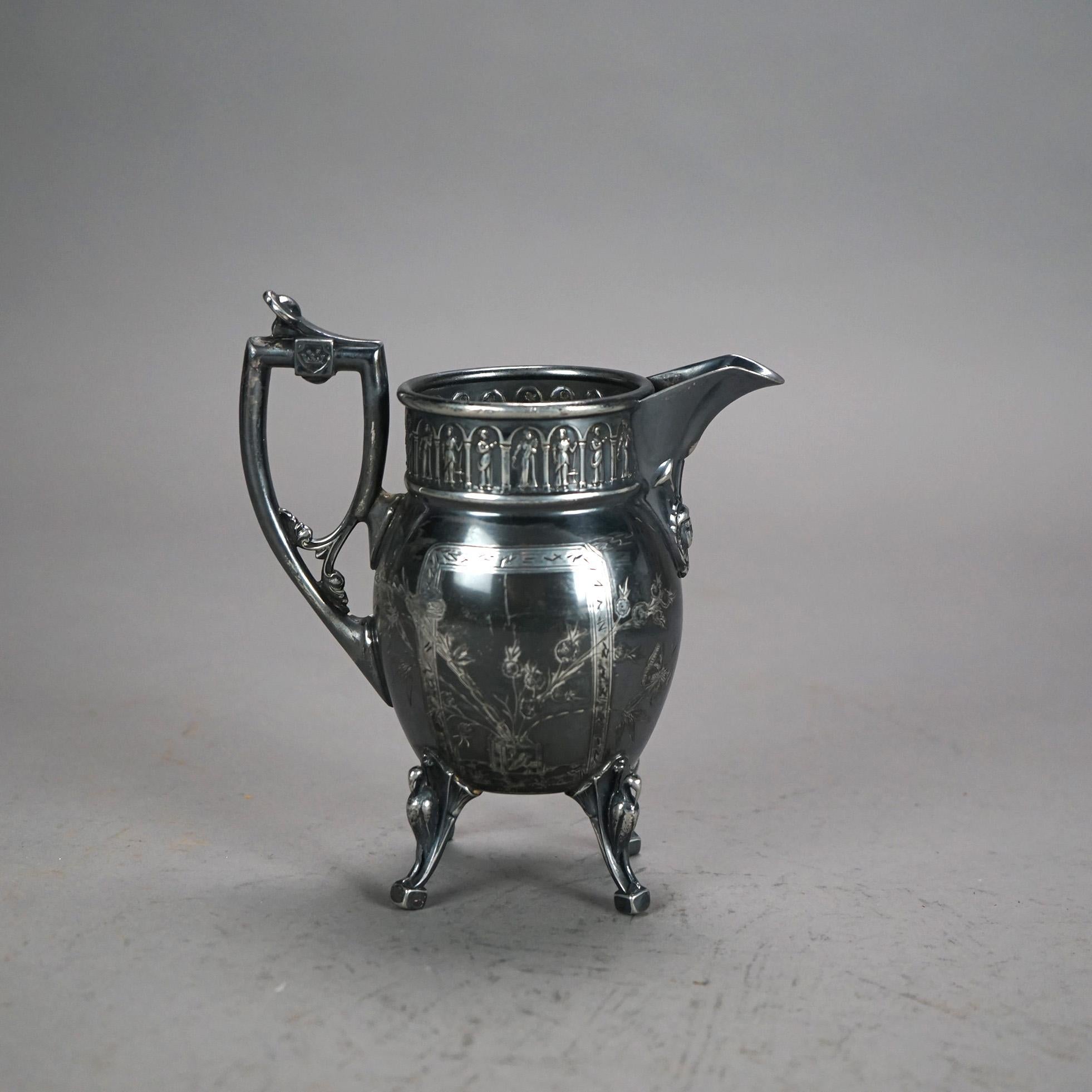 Servizio da tè antico egiziano in argento placcato in otto pezzi C1890 in vendita 2