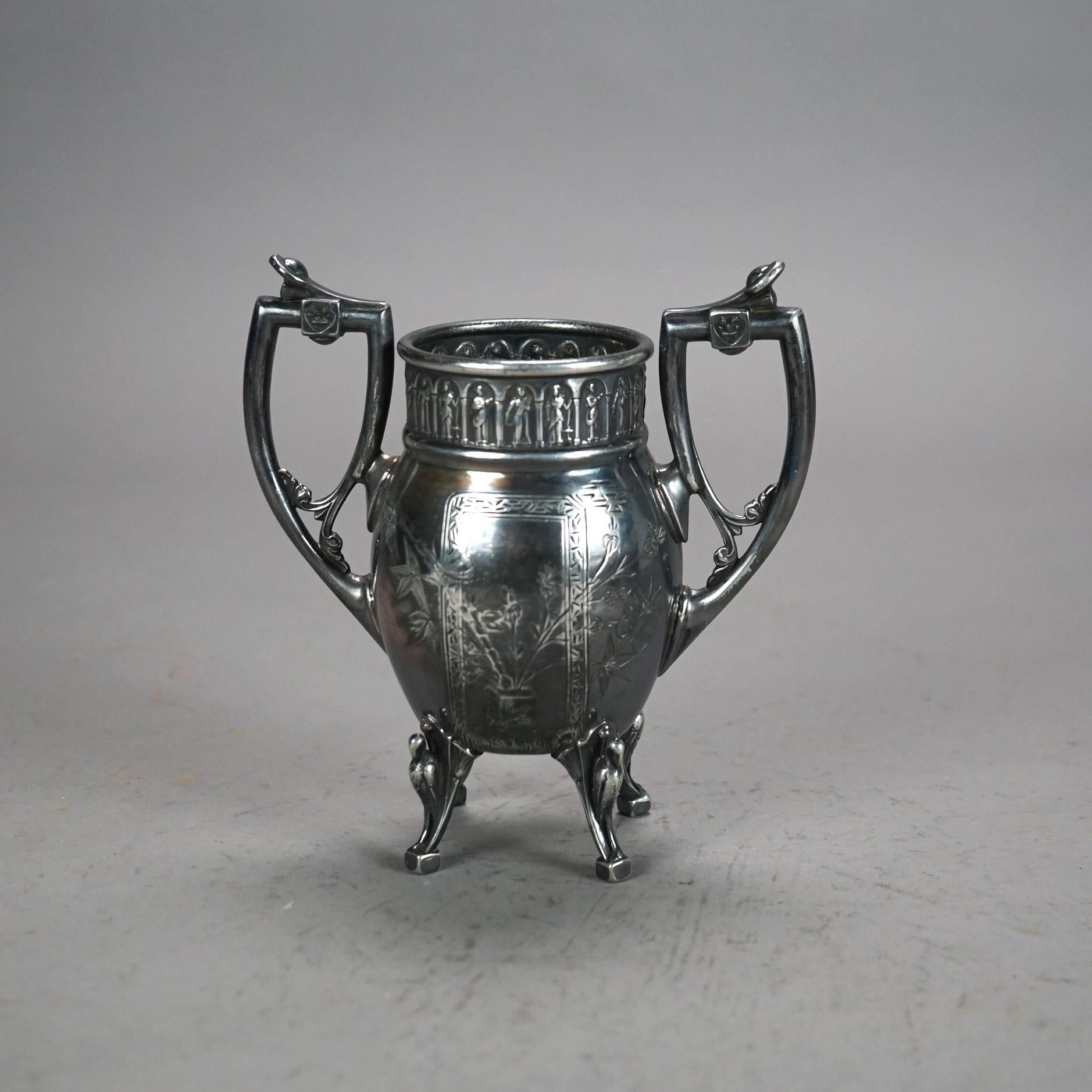 Servizio da tè antico egiziano in argento placcato in otto pezzi C1890 in vendita 3