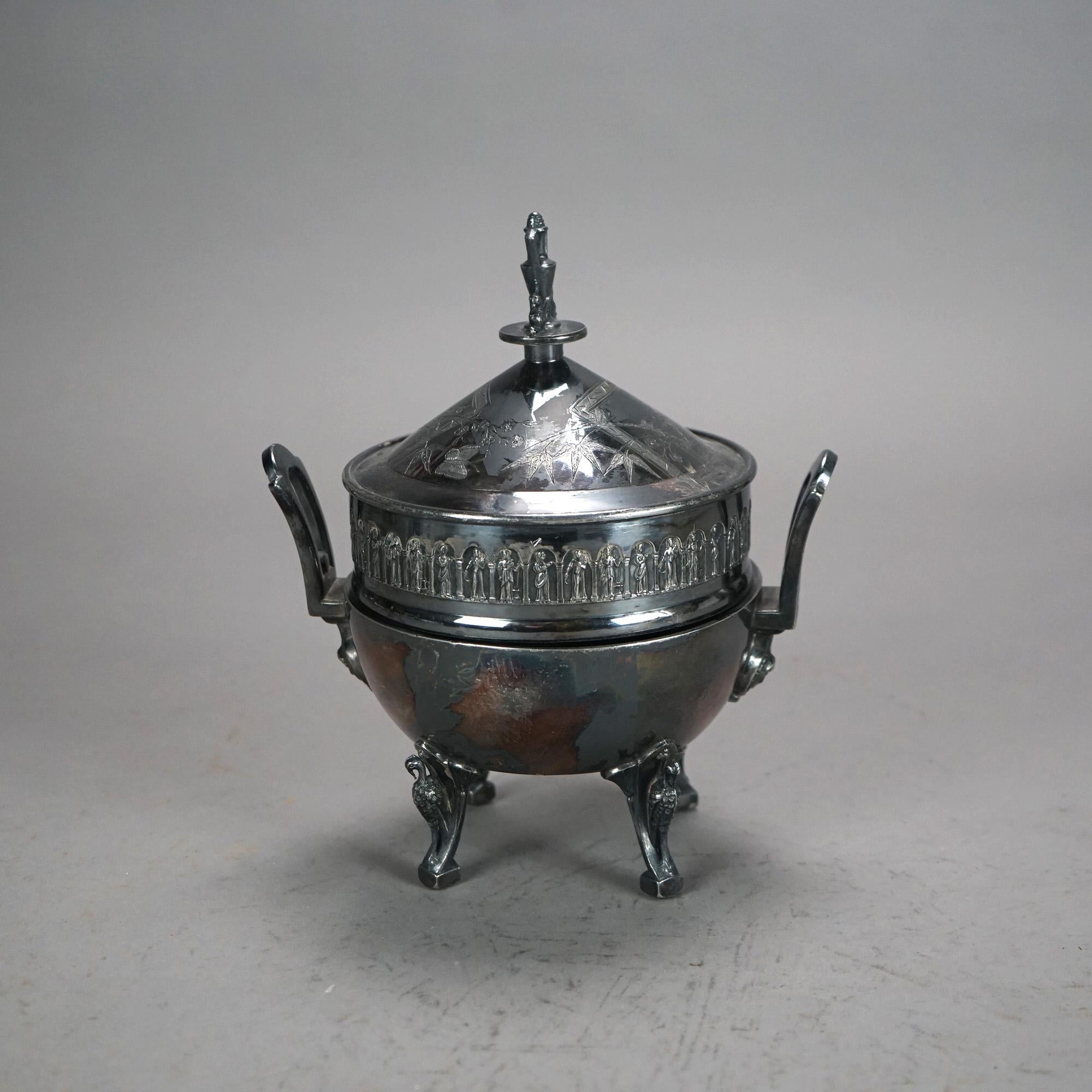 Servizio da tè antico egiziano in argento placcato in otto pezzi C1890 in vendita 4
