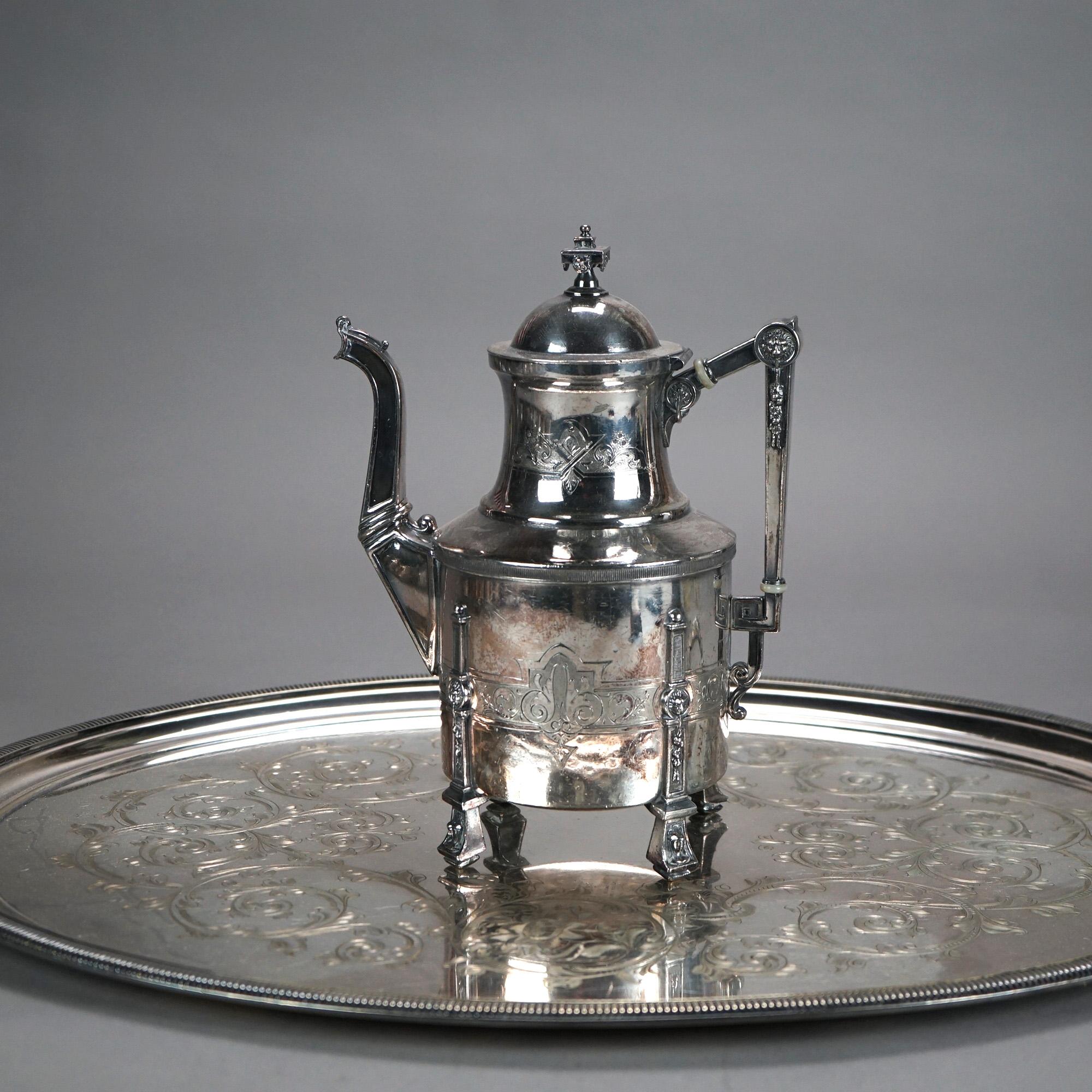 Servizio da tè antico in argento placcato in otto pezzi C1890 in vendita 3