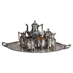 Juego de té antiguo de ocho piezas chapado en plata C1890