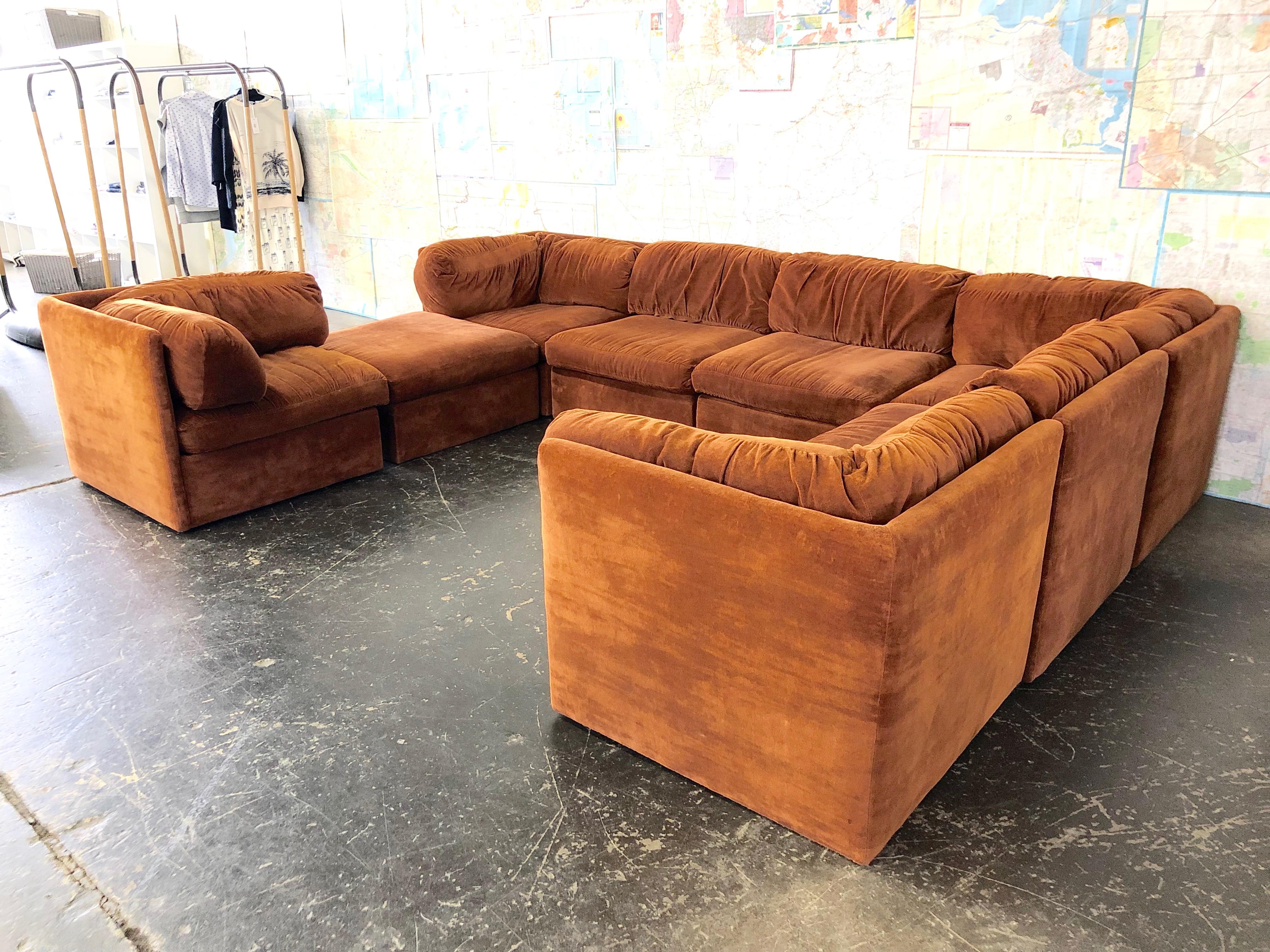 Achtteiliges modulares Sofa von Milo Baughman für Thayer Coggin im Zustand „Gut“ in Dallas, TX