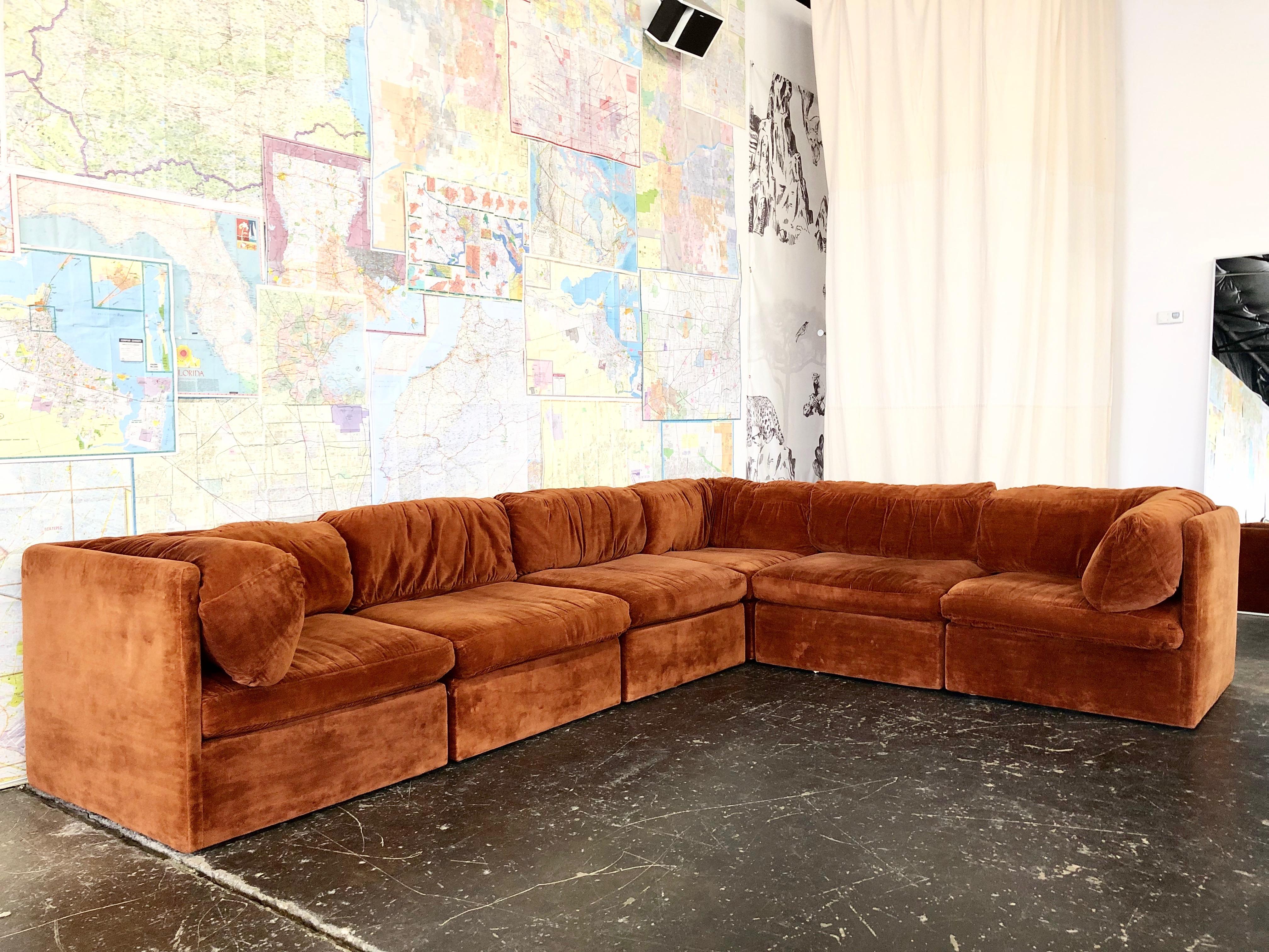 Eight-Piece Modular Sofa by Milo Baughman for Thayer Coggin In Good Condition In Dallas, TX