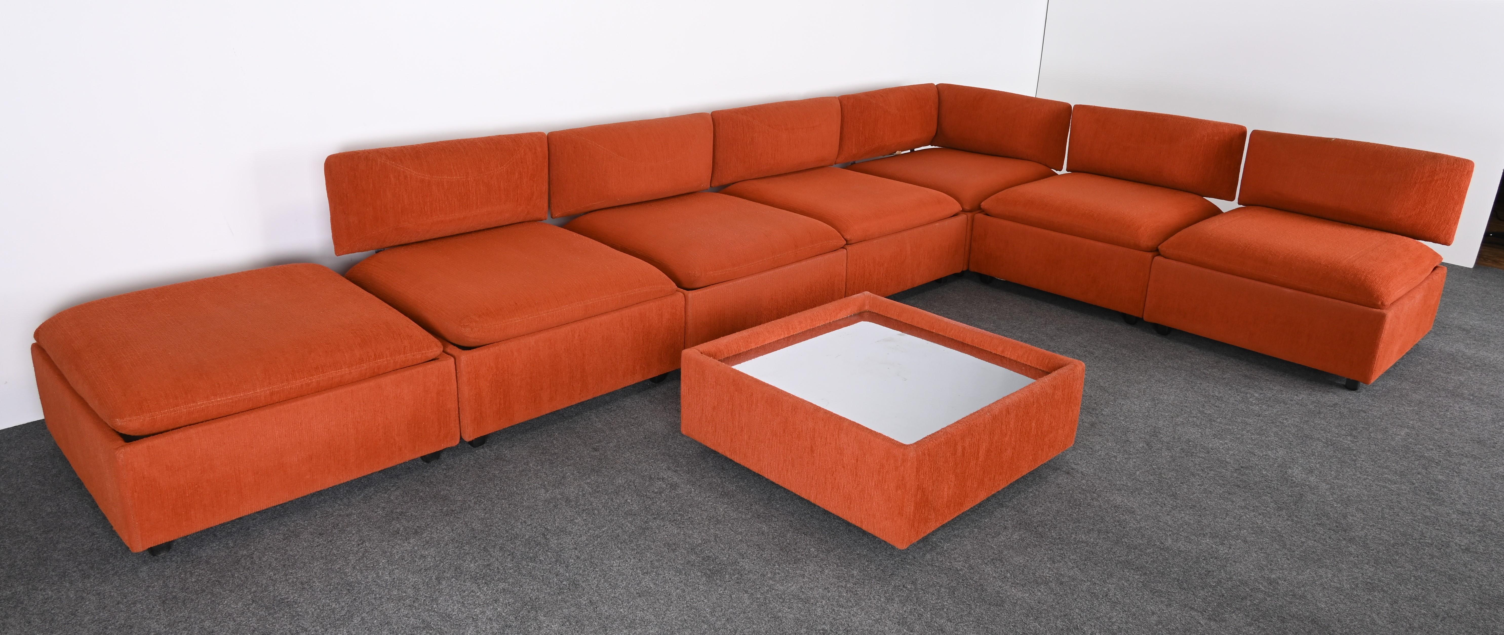 Eight Piece Sectional Sofa by Adrian Pearsall for Craft, 1970s 5