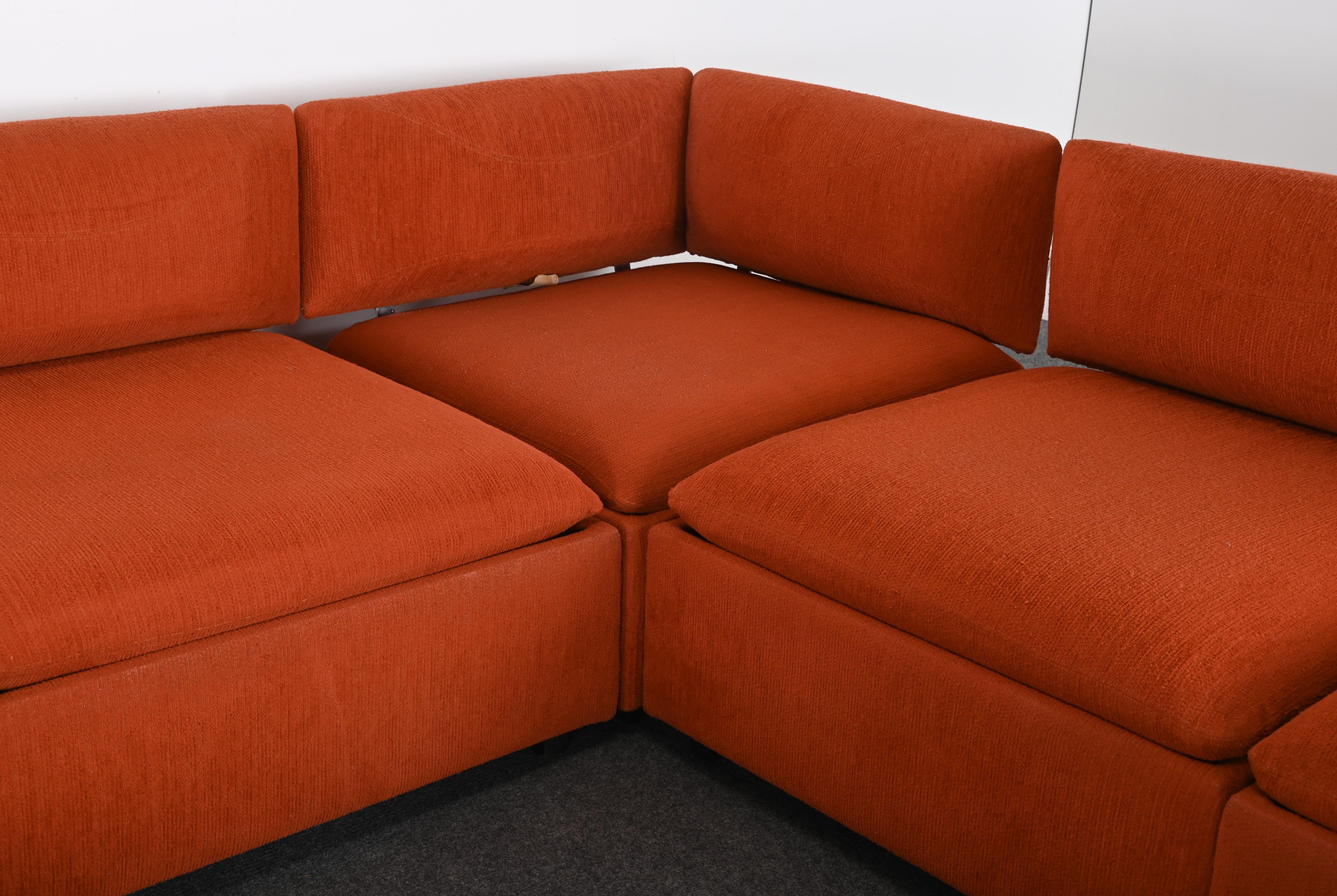 Eight Piece Sectional Sofa by Adrian Pearsall for Craft, 1970s 6