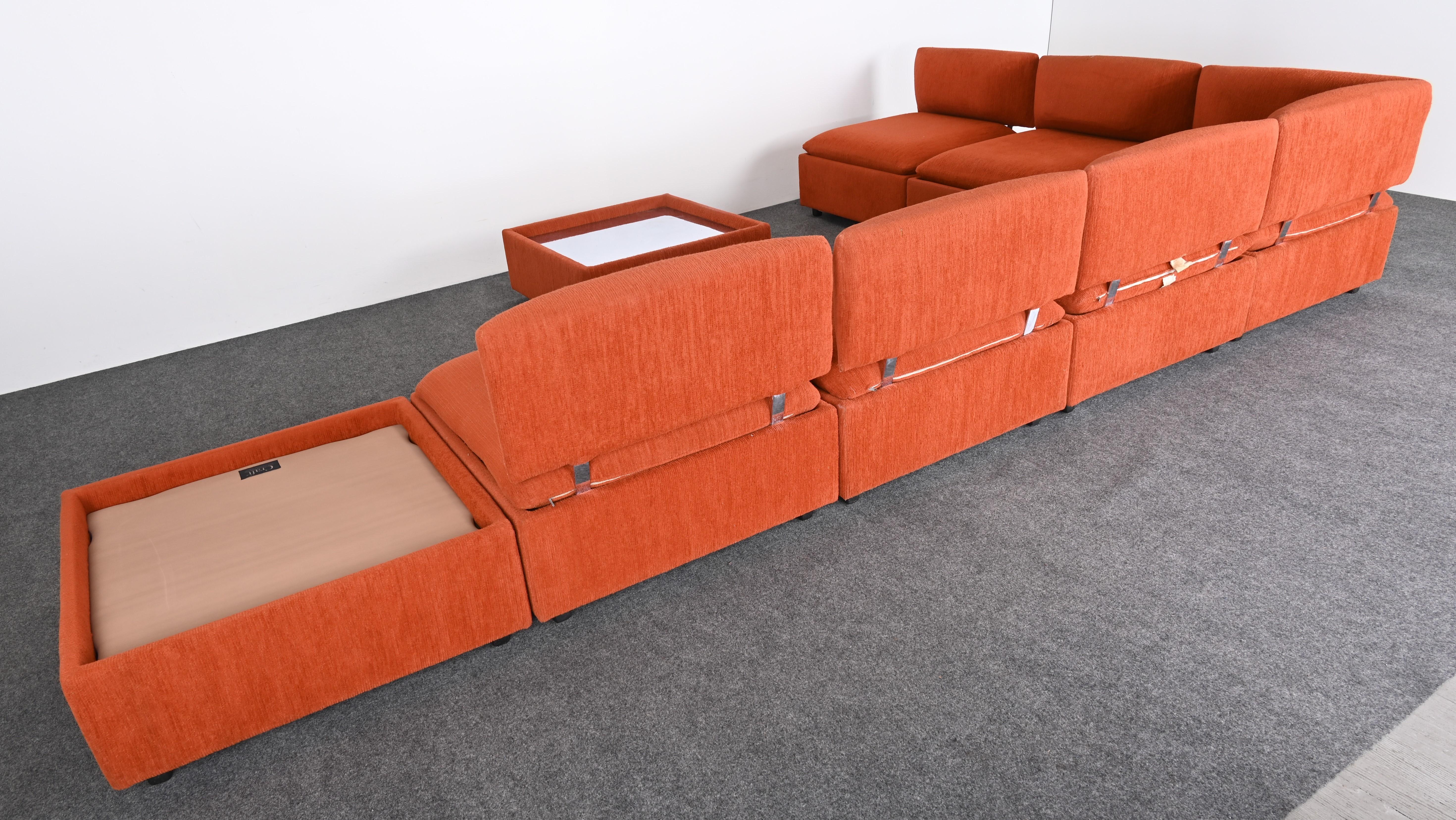 Eight Piece Sectional Sofa by Adrian Pearsall for Craft, 1970s 10
